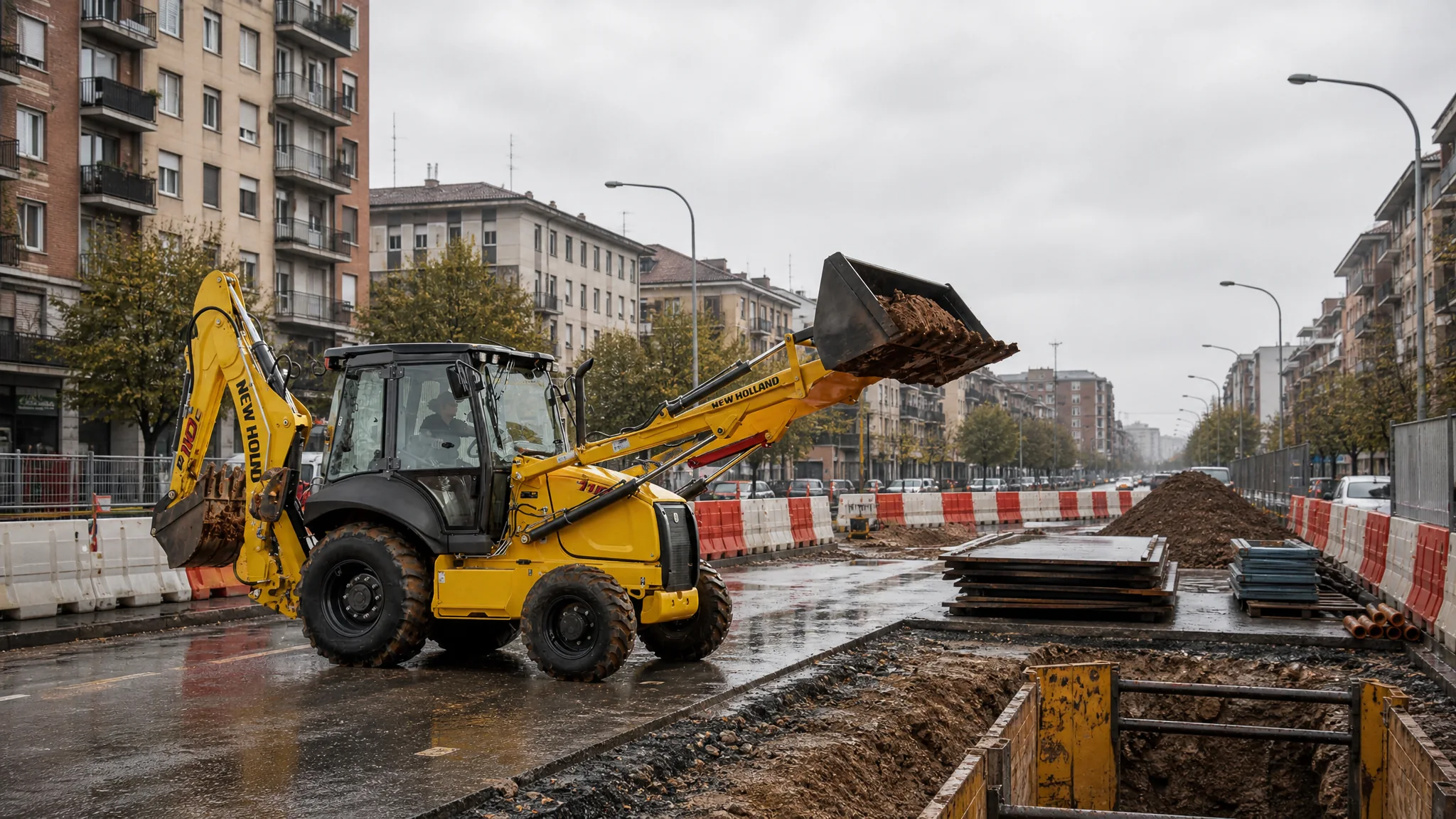Retroexcavadora New Holland B110C Italia — Redes y servicios