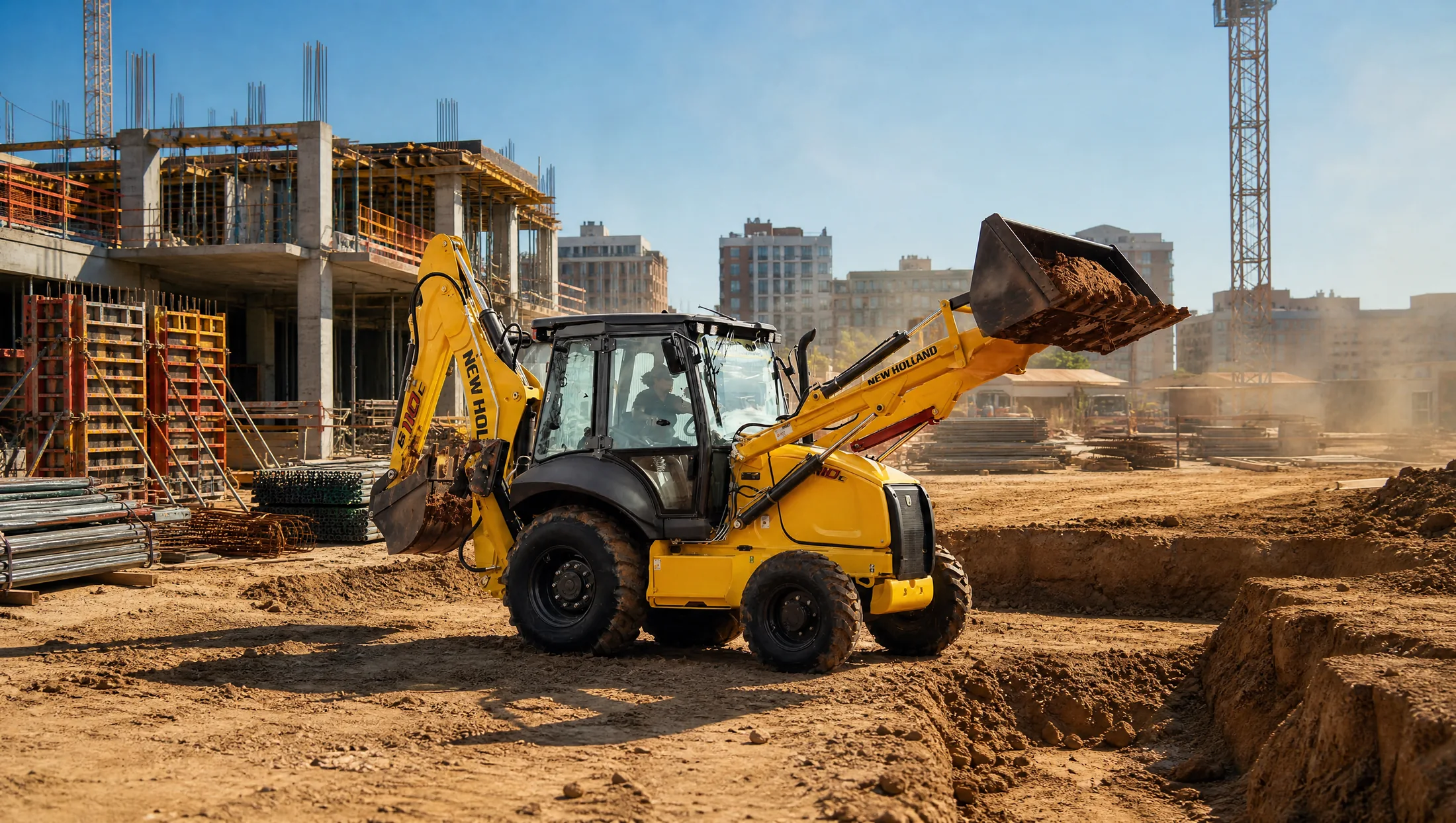 New Holland B110C — Obra civil
