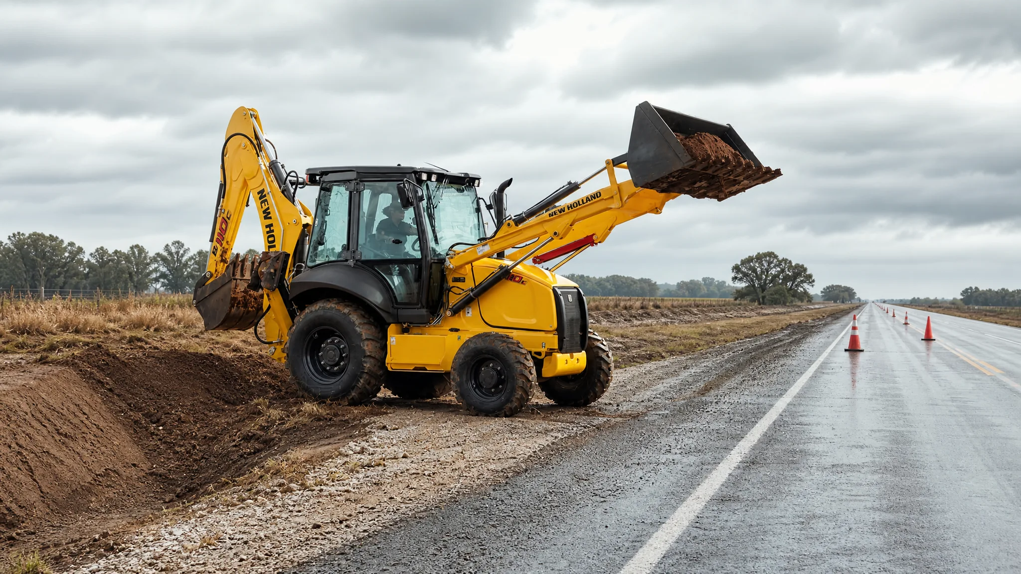 New Holland B110C — Mantenimiento vial