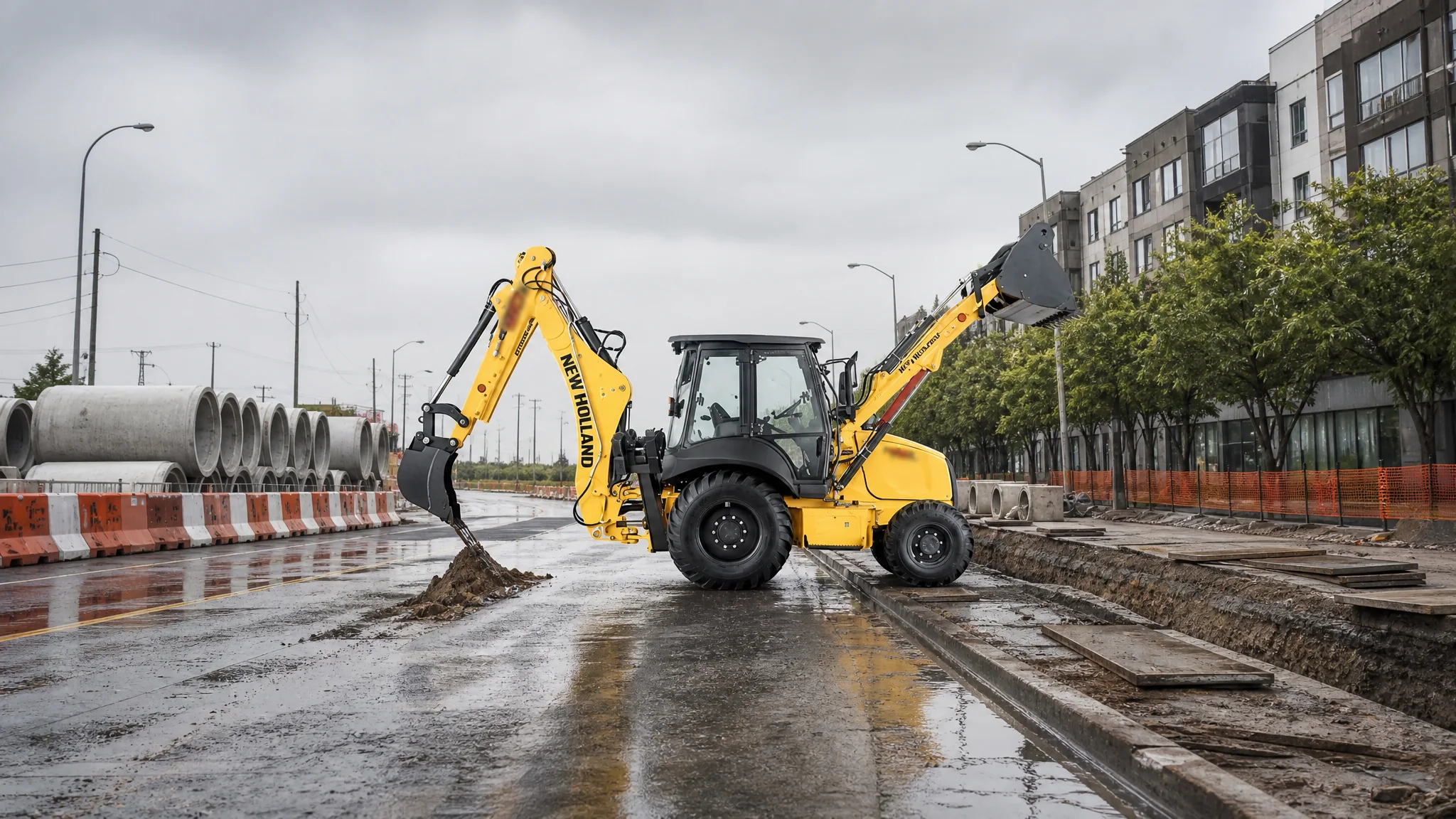 Retroexcavadora New Holland B115C — Redes y servicios