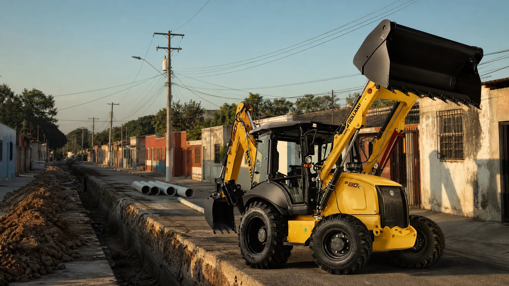 Retroexcavadora New Holland B80C — Redes y servicios