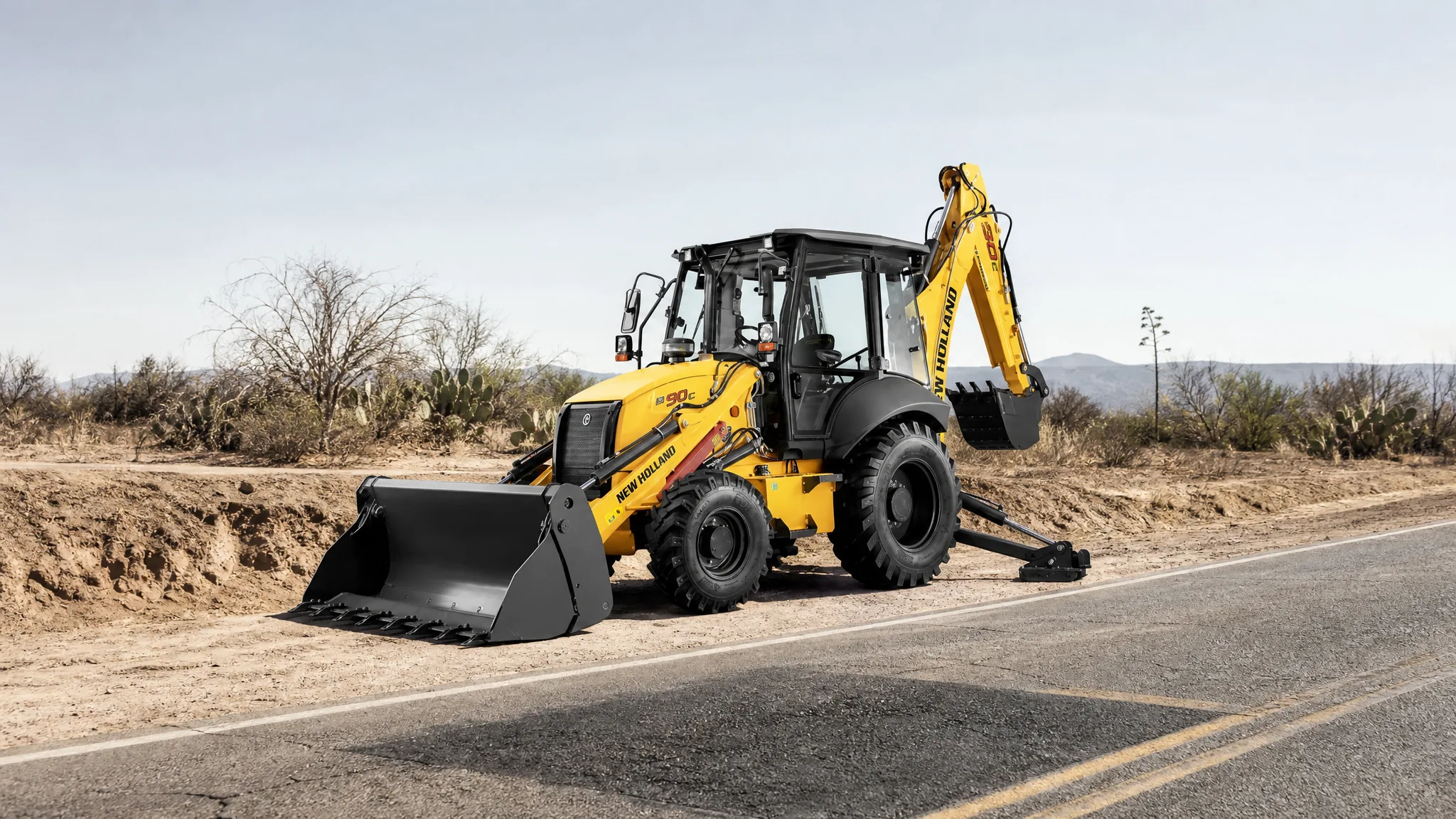 Retroexcavadora New Holland B90C — Mantenimiento vial