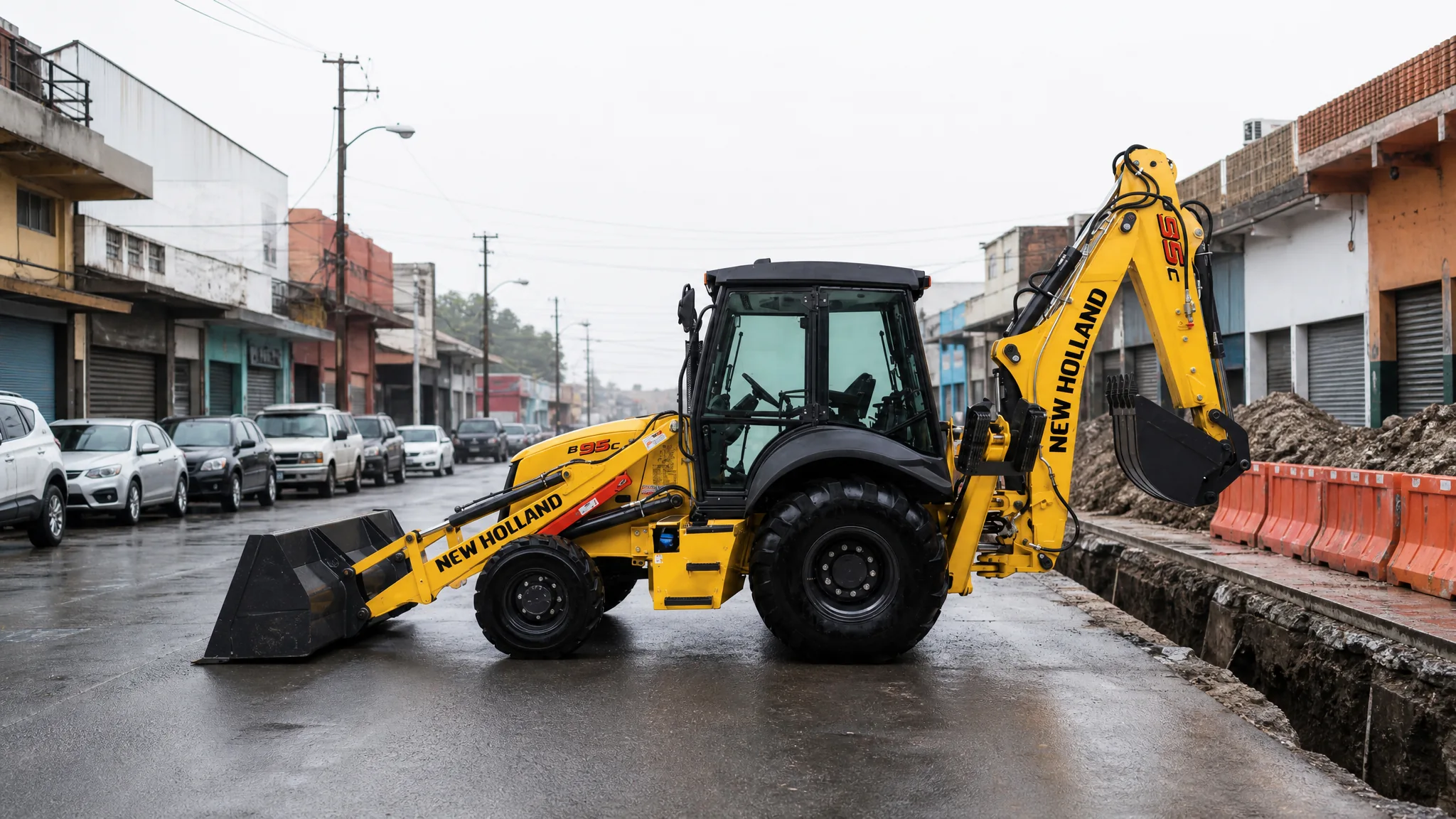 Retroexcavadora New Holland B95C Italia — Redes y servicios