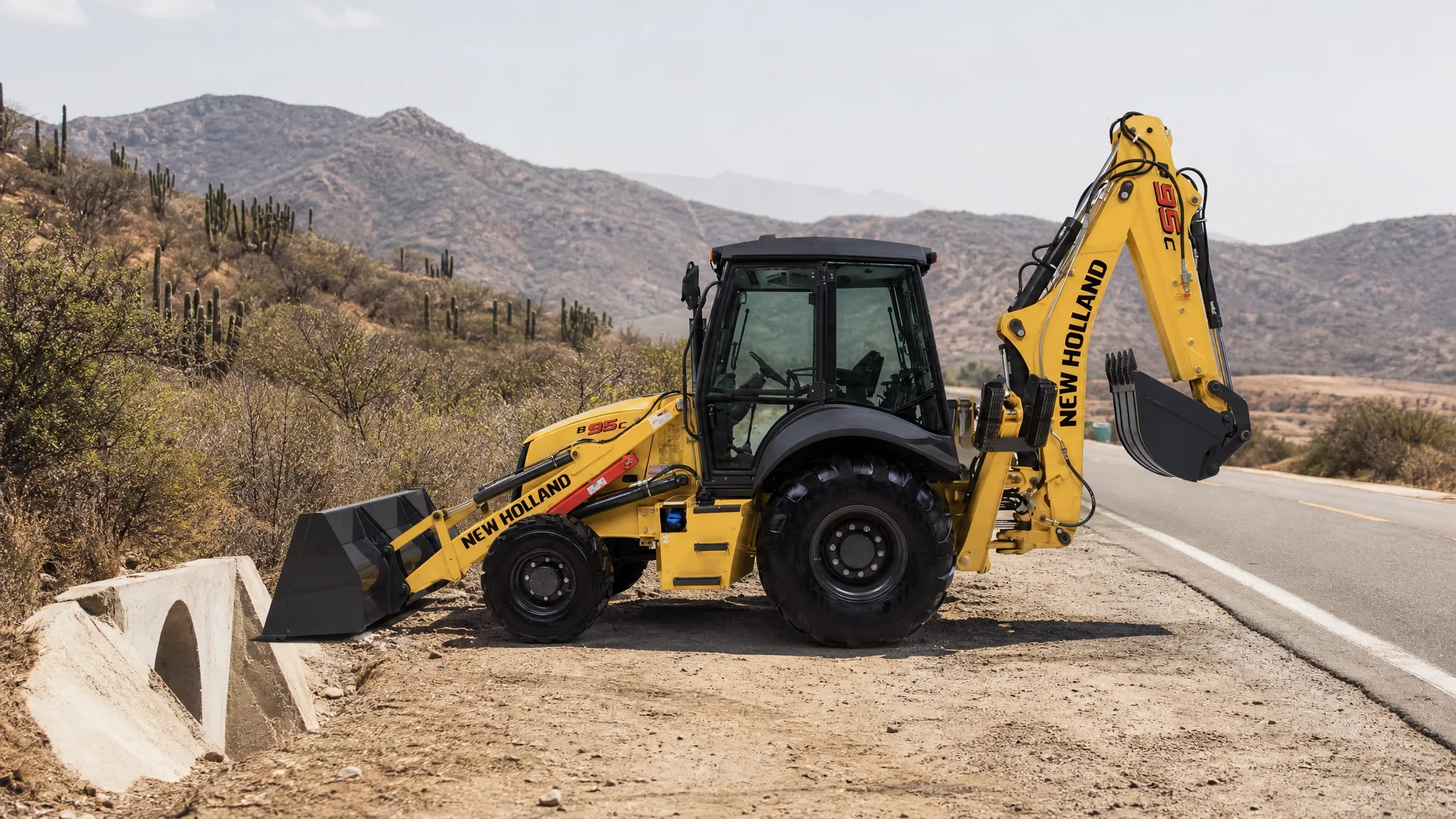 Retroexcavadora New Holland B95C Italia — Mantenimiento vial