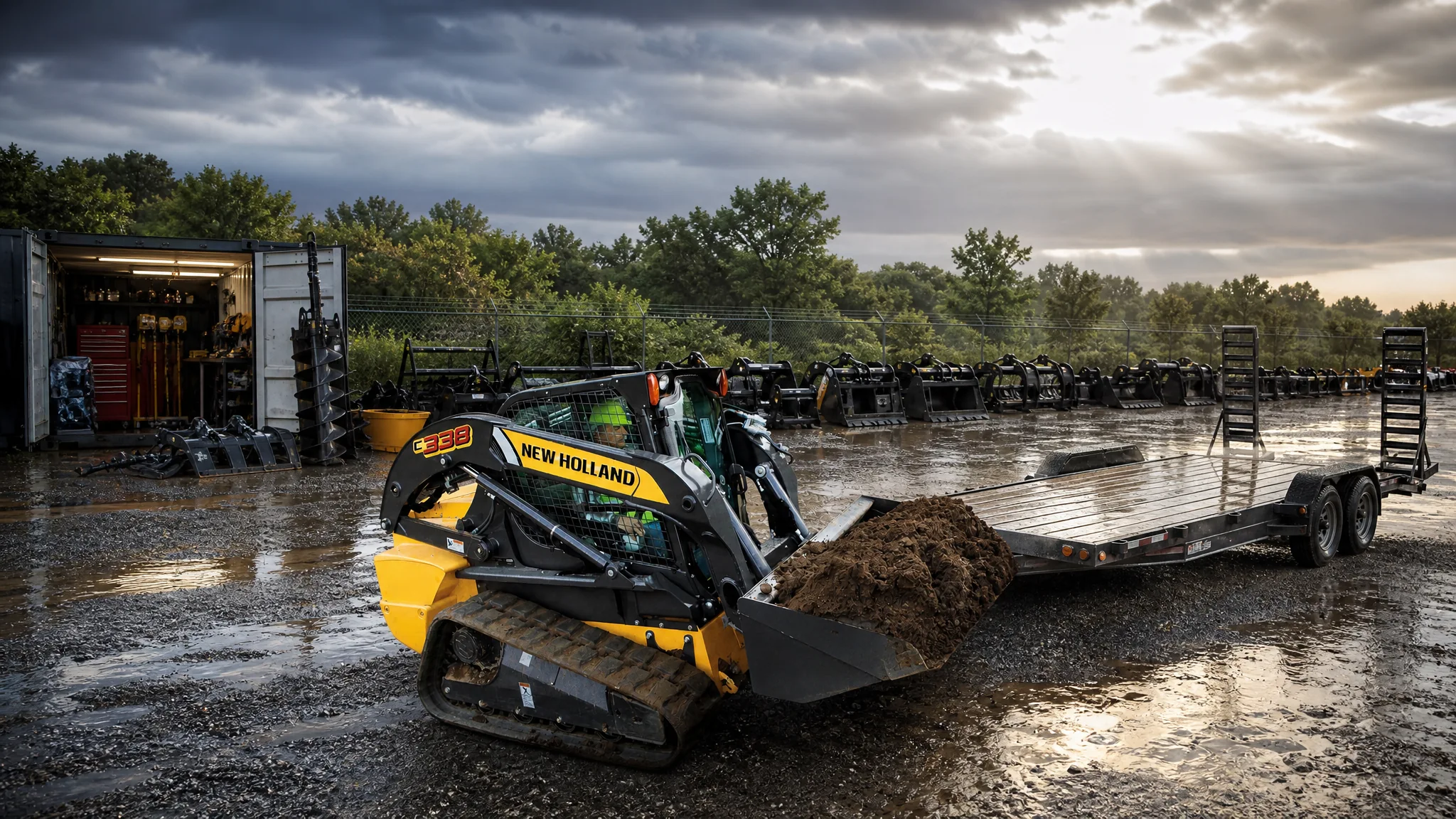 Minicargadora de orugas New Holland C338 — Alquiler de equipos