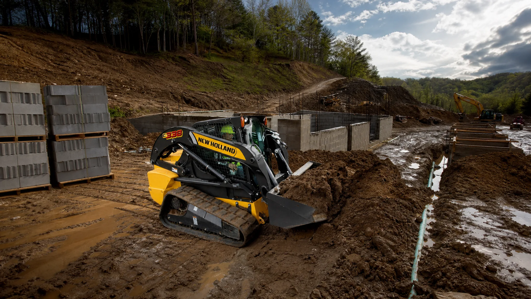 Minicargadora de orugas New Holland C338 — Obra civil y urbanismo