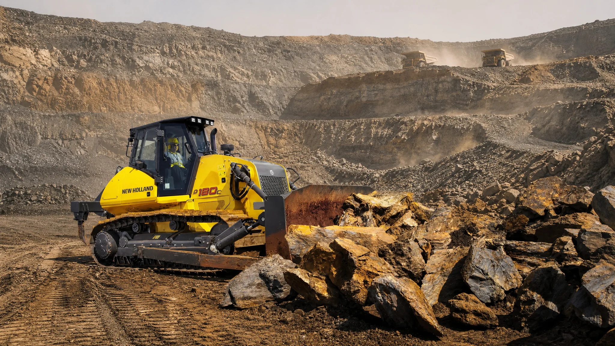Tractor de orugas New Holland D180C — Minería