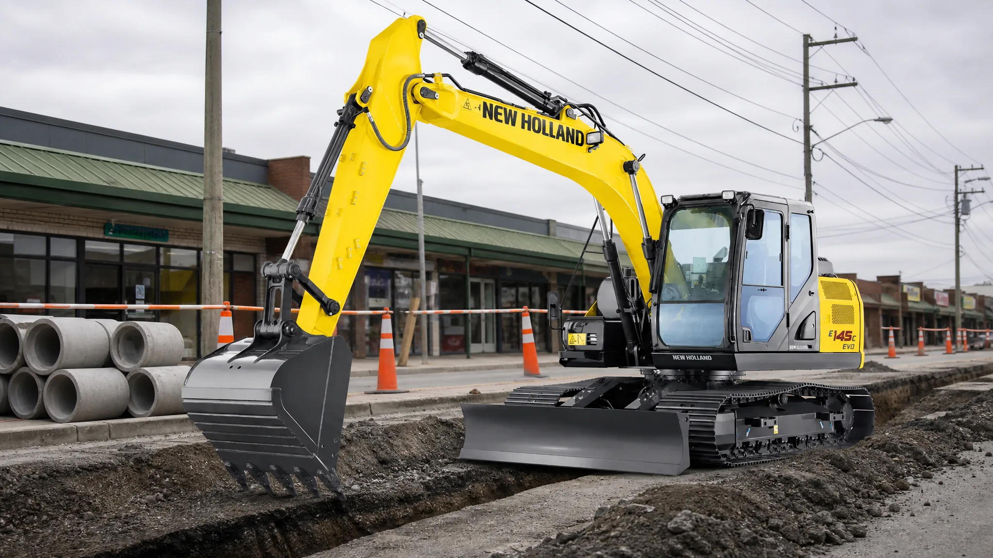 Excavadora hidráulica New Holland E145C EVO — Redes y servicios
