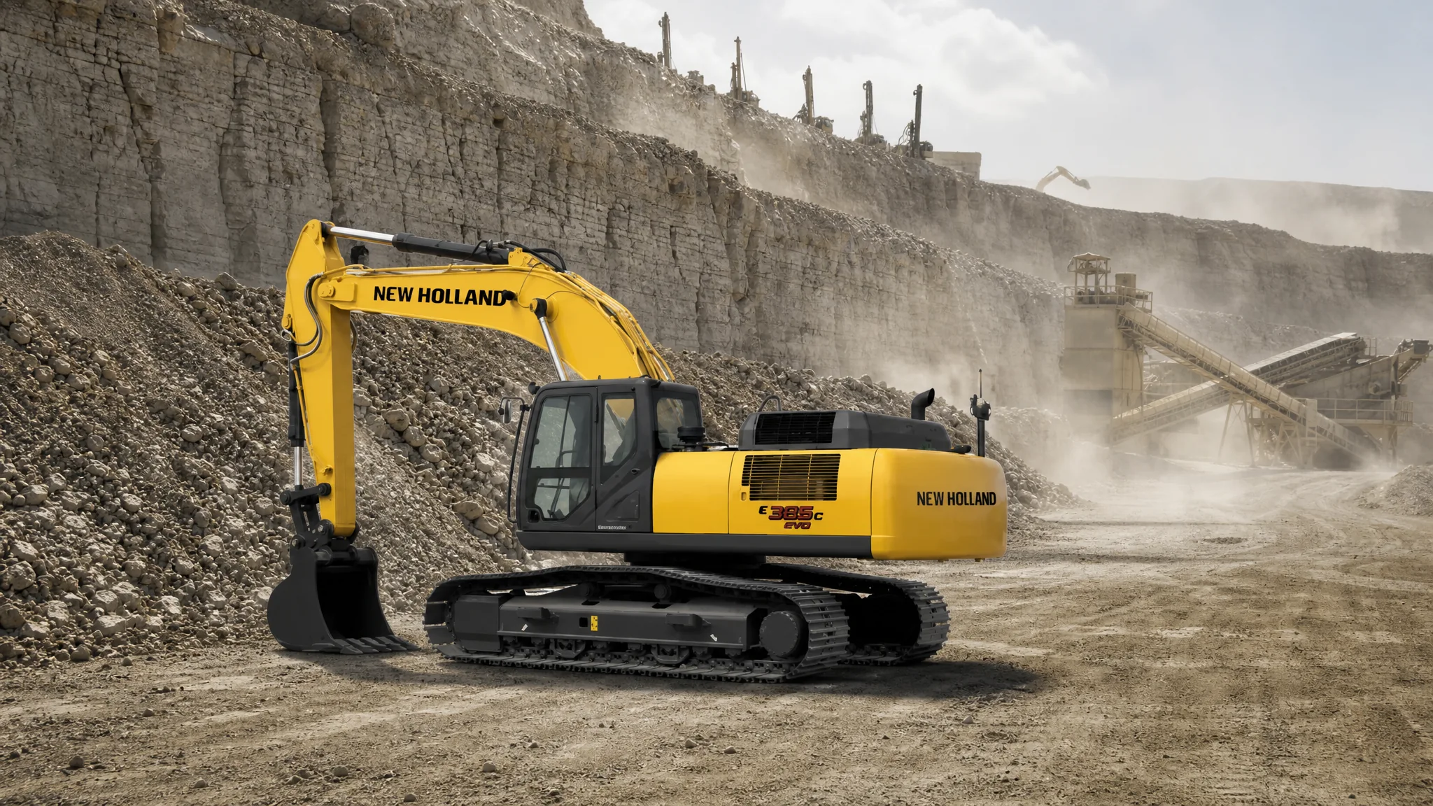 Excavadora hidráulica New Holland E385C EVO — Canteras y agregados