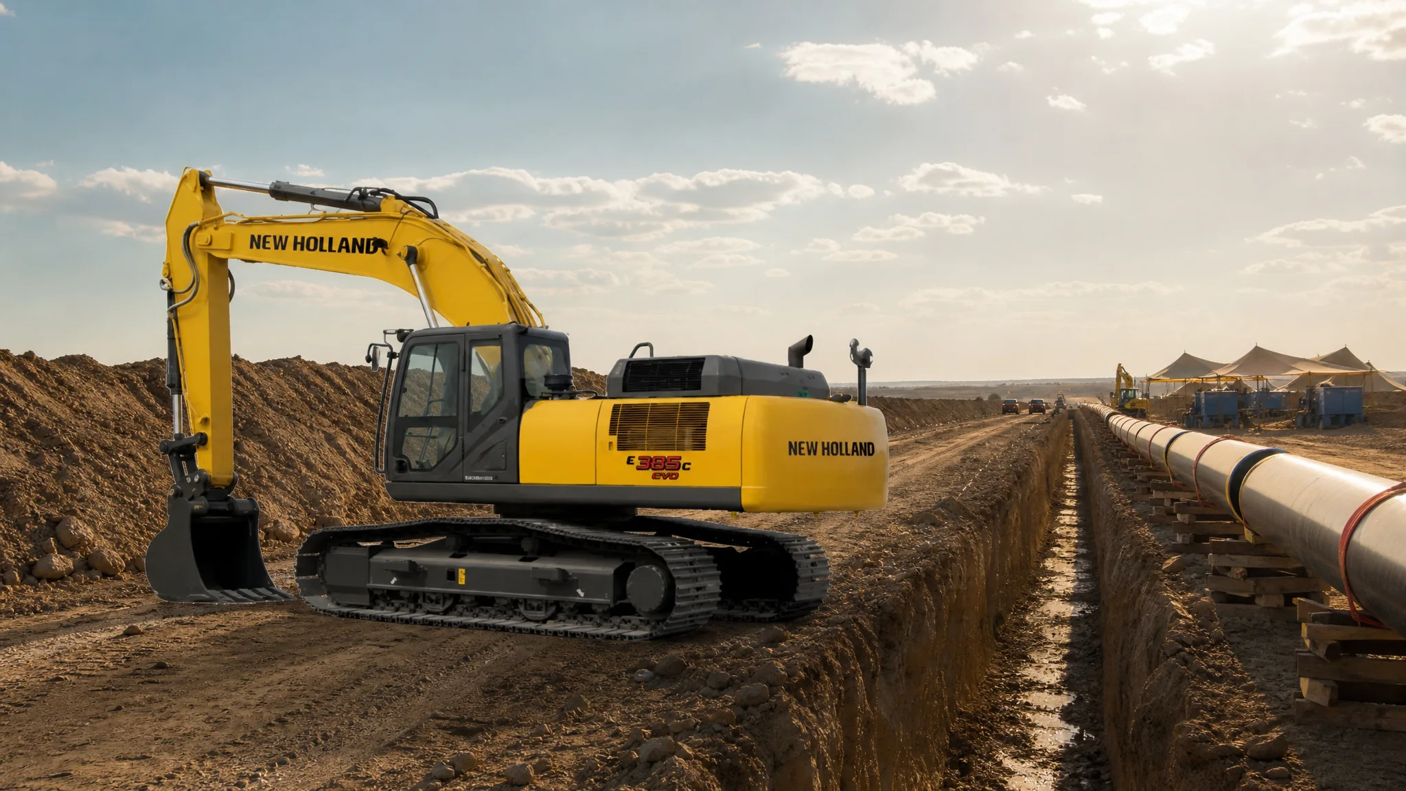 Excavadora hidráulica New Holland E385C EVO — Petróleo y gas