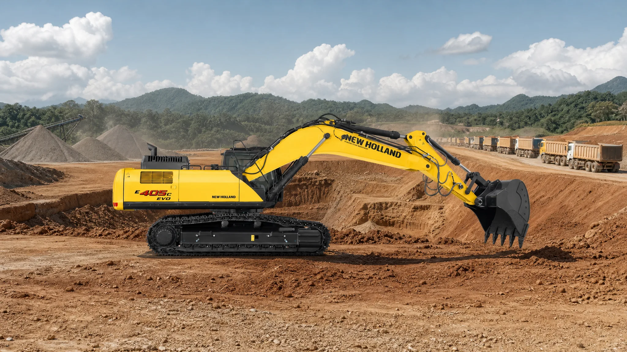 Excavadora hidráulica New Holland E405C EVO — Obra civil e infraestructura pesada