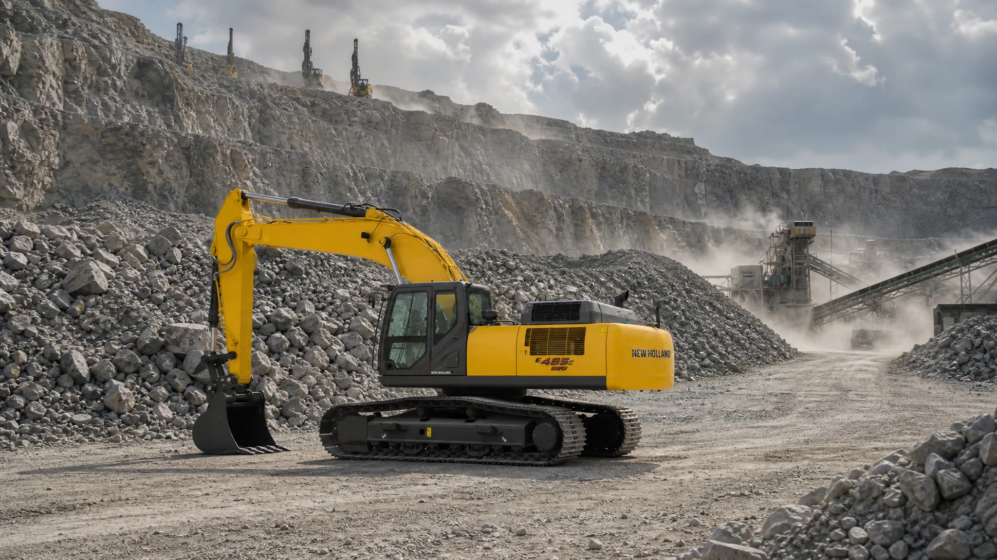 Excavadora hidráulica New Holland E485C EVO — Canteras y agregados