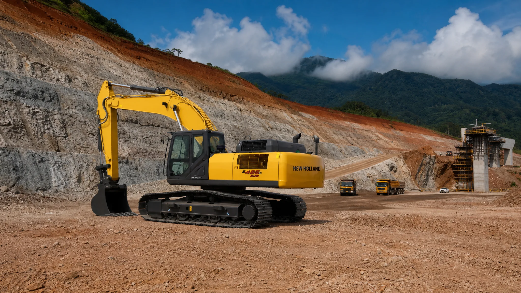 Excavadora hidráulica New Holland E485C EVO — Obra civil e infraestructura pesada