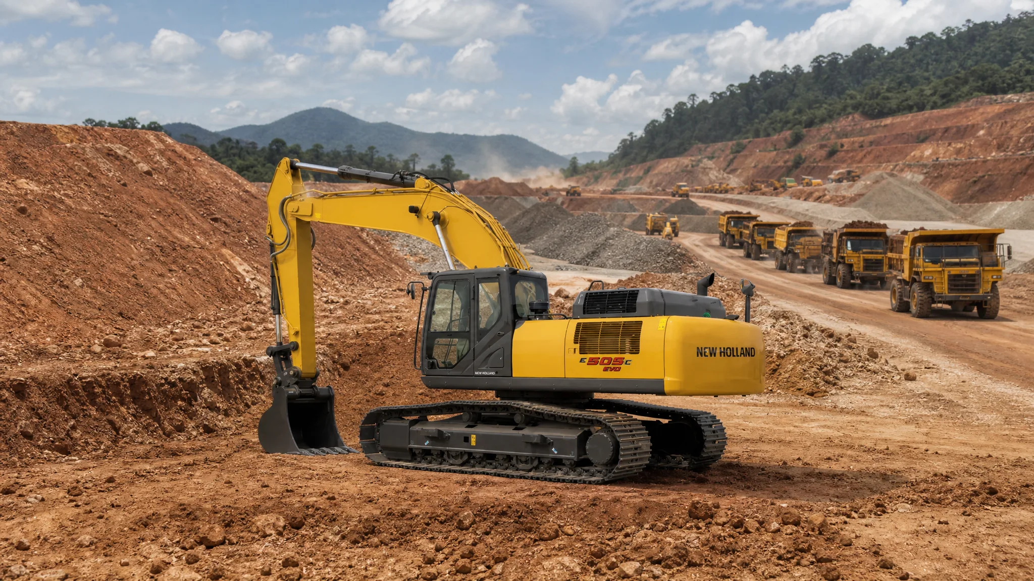 Excavadora hidráulica New Holland E505C EVO — Obra civil e infraestructura pesada