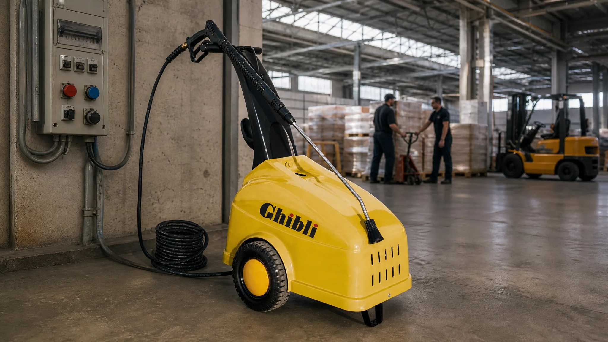 Hidrolimpiadora de agua fría GHIBLI KT 200/15 — Galpones industriales y mantenimiento