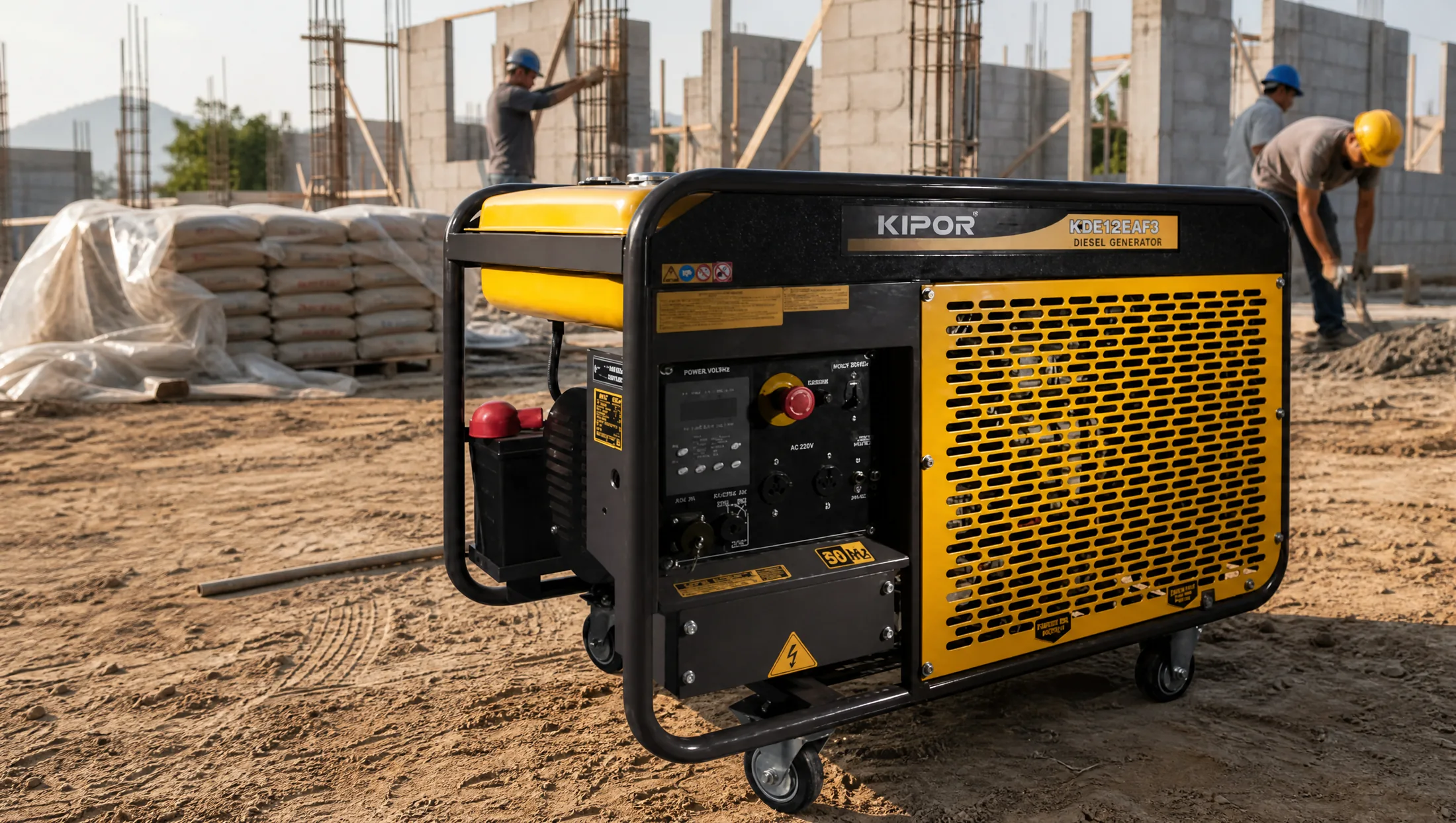 Grupo electrógeno diésel KIPOR KDE12EAF3 — Obra civil y urbanismos