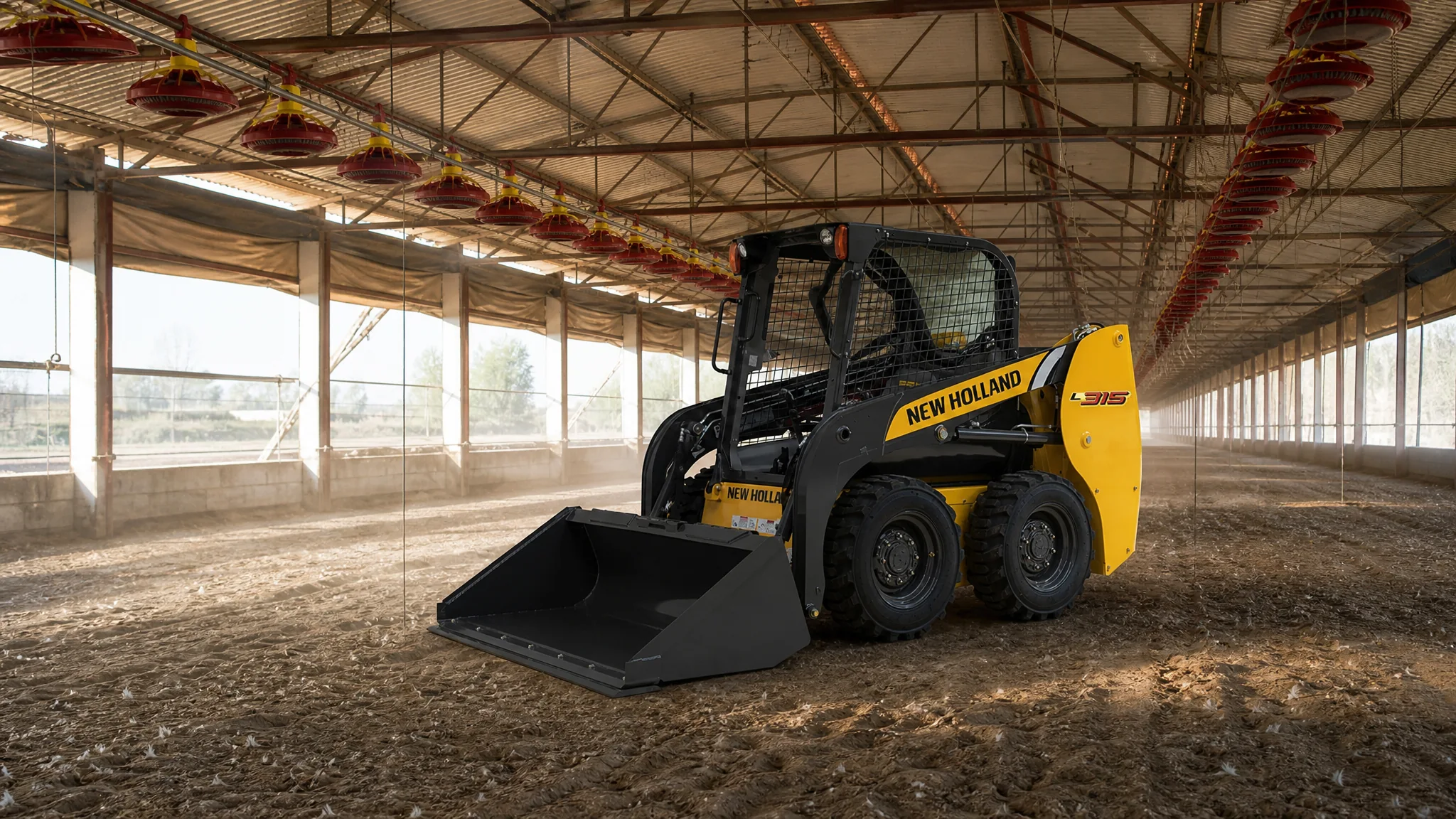 Minicargadora New Holland L315 — Galpones avícolas y porcinos
