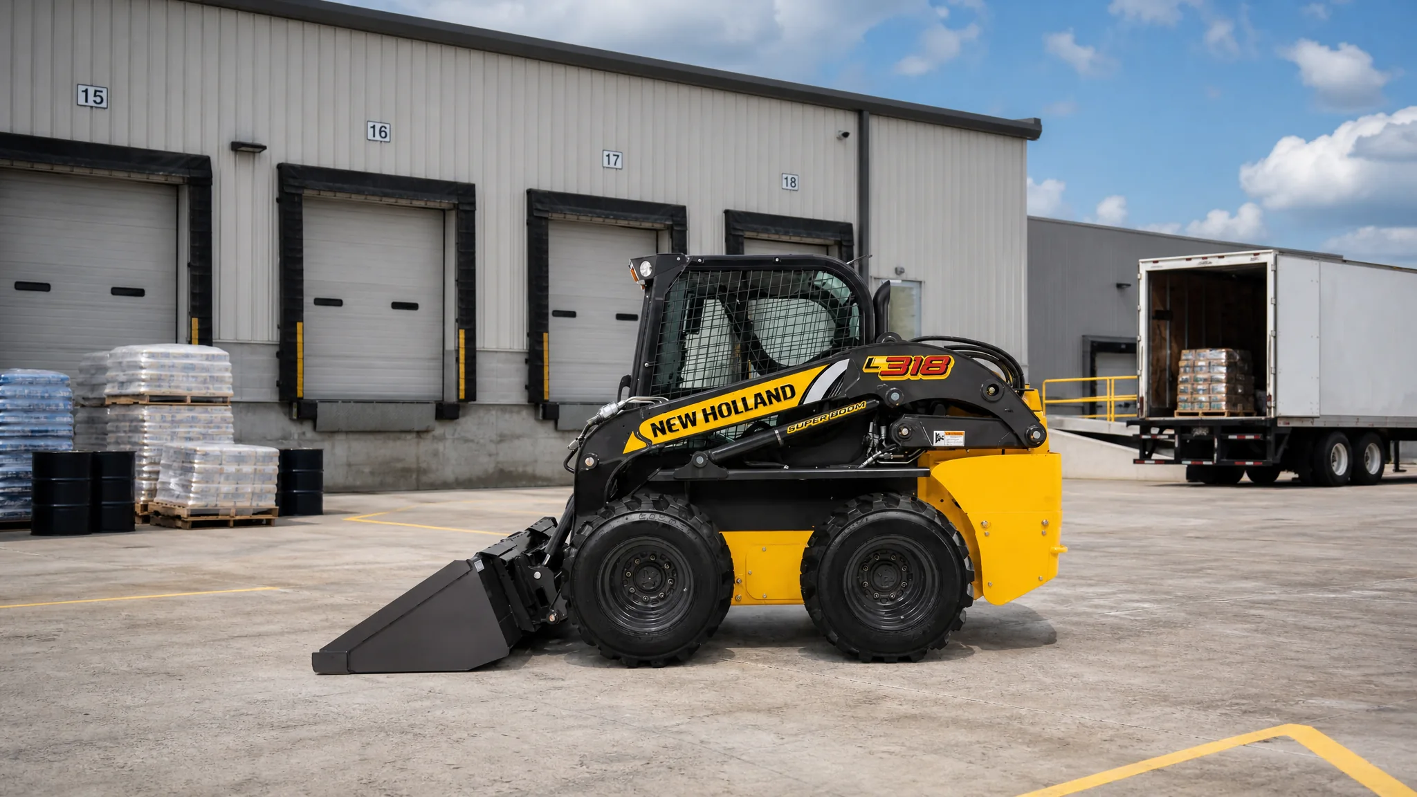 Minicargadora New Holland L318 — Industria y patios de almacén