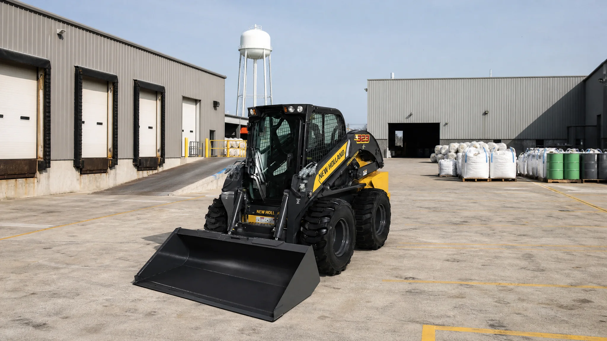 Minicargadora New Holland L323 — Industria y patios de almacén