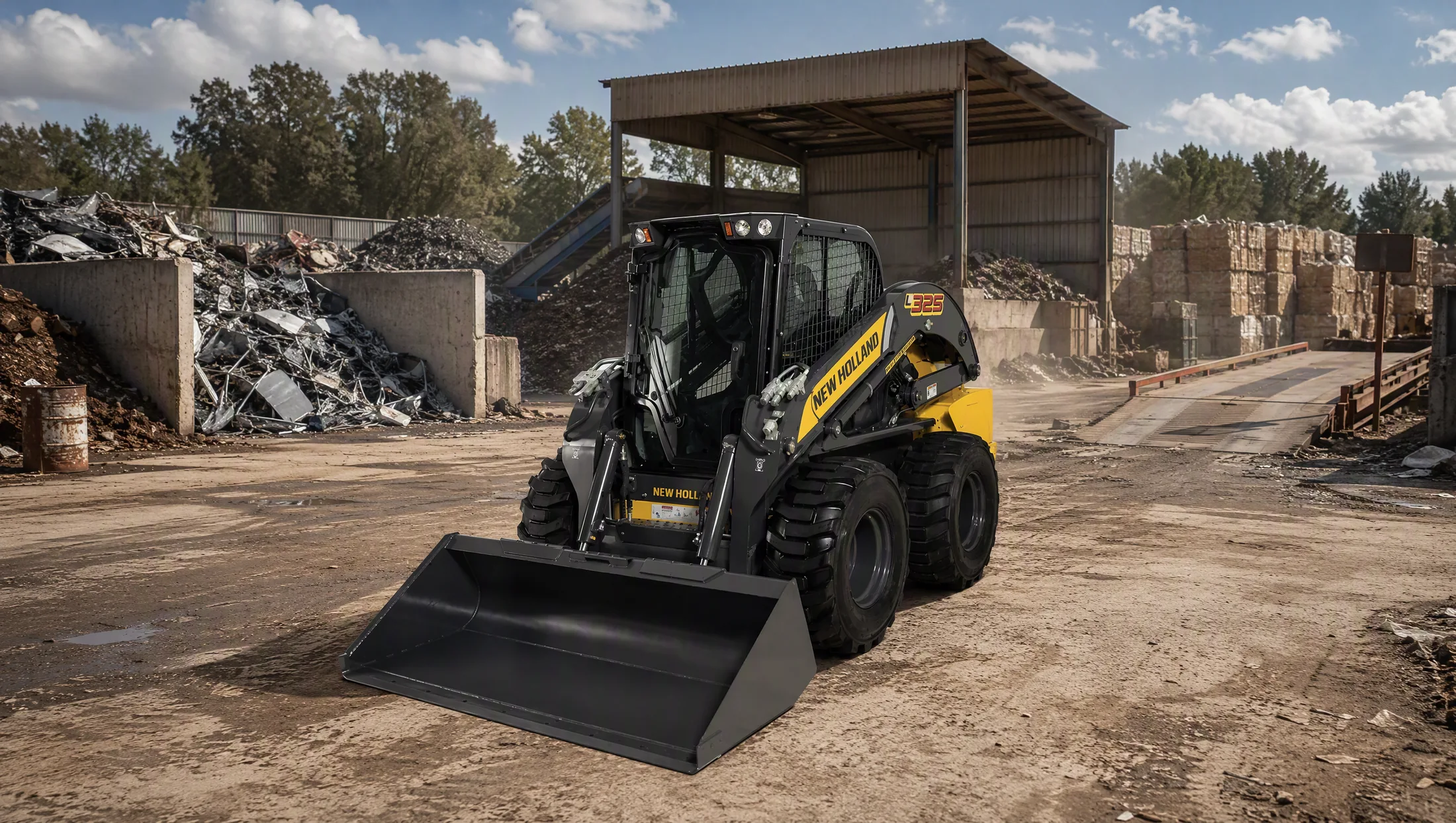 Minicargadora New Holland L325 — Industria y patios de almacén
