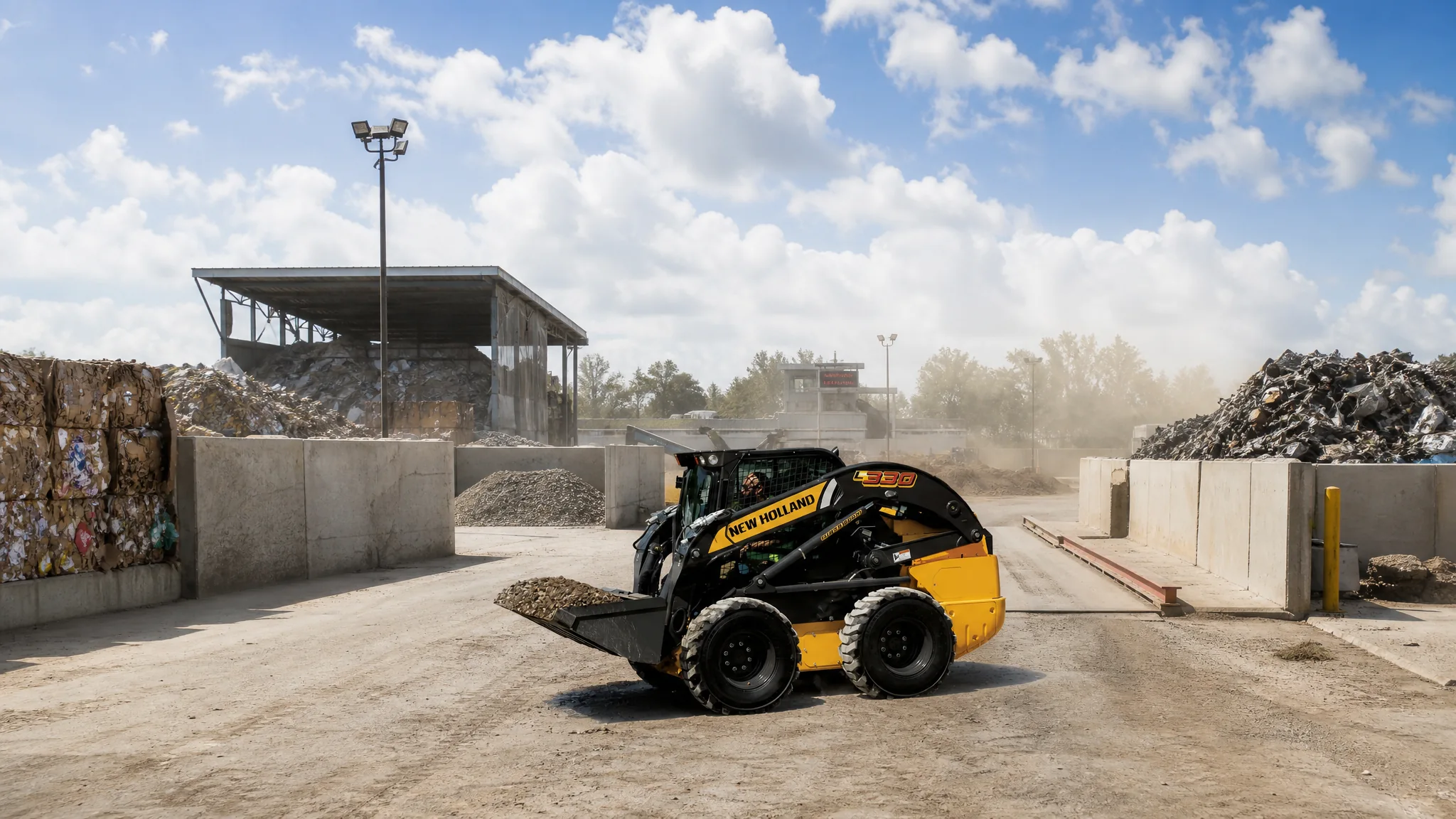 Minicargadora New Holland L330 — Industria, patios y reciclaje