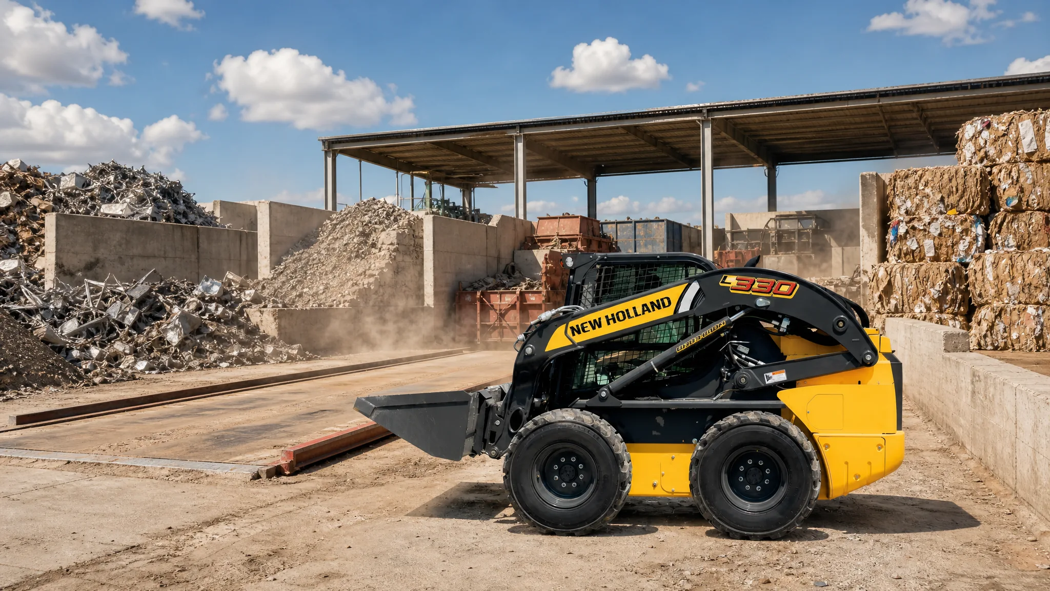 Minicargadora New Holland L330 — Industria, patios y reciclaje