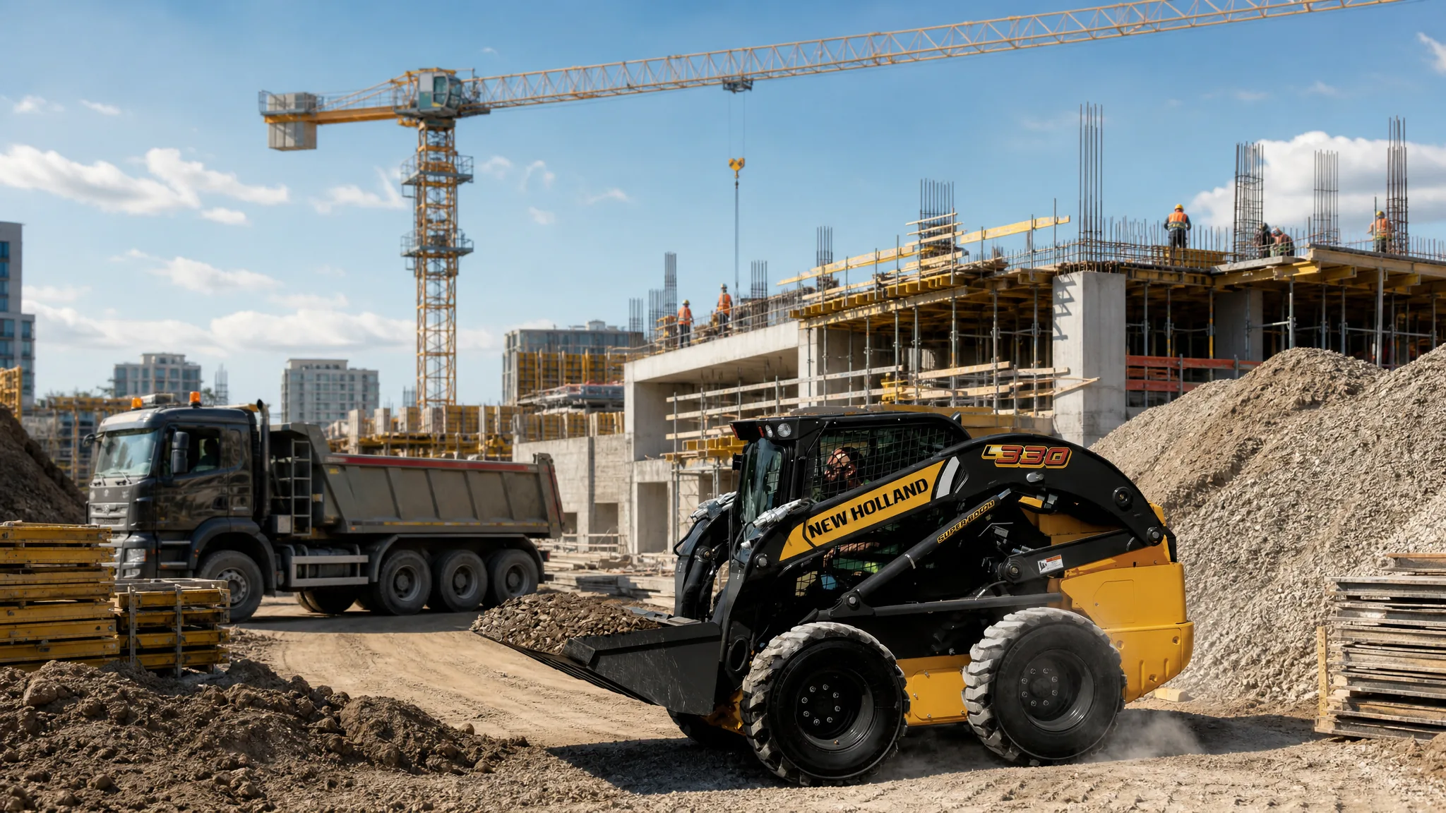 Minicargadora New Holland L330 — Obra civil y urbanismo