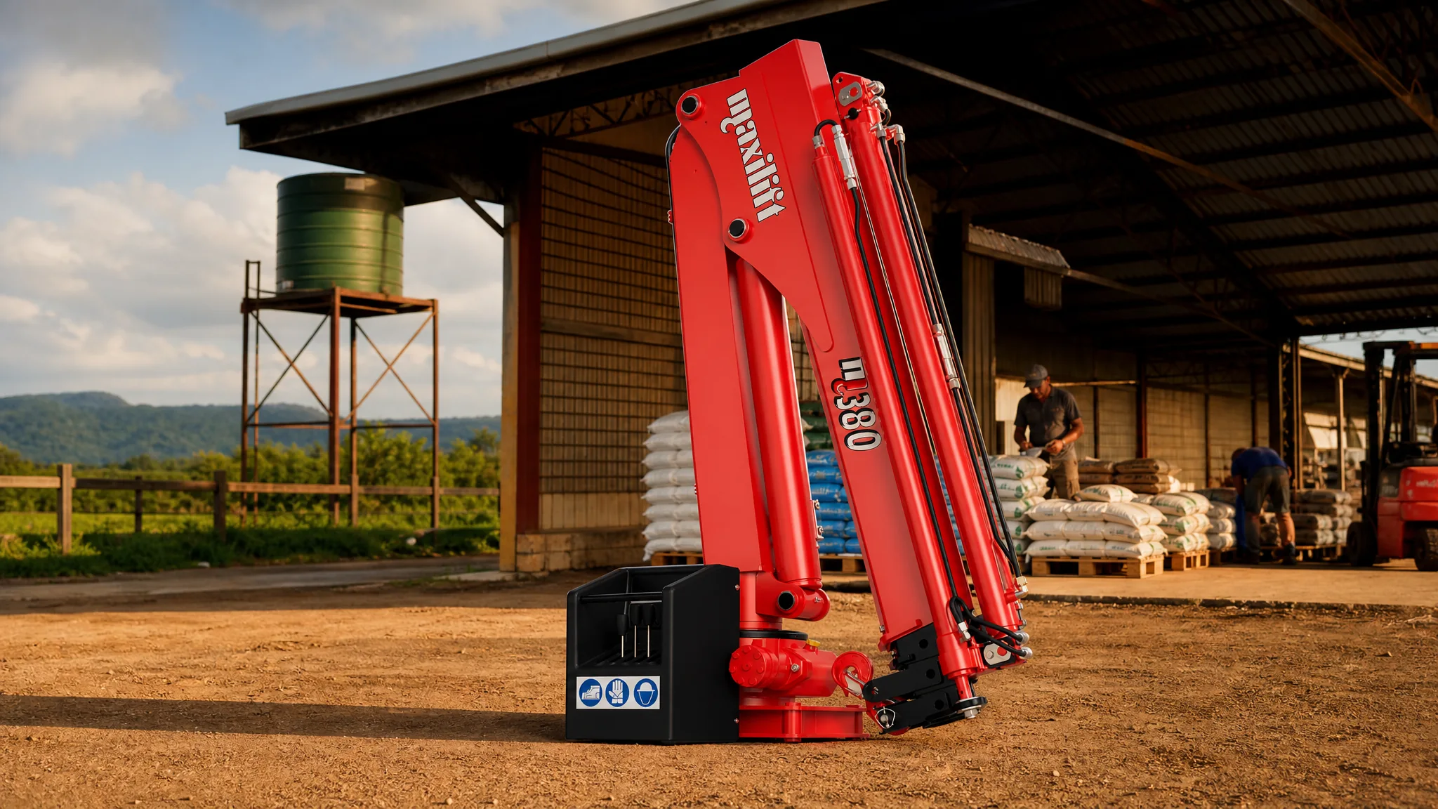 Grúa hidráulica articulada MAXILIFT ML380 — Agroindustria y fincas