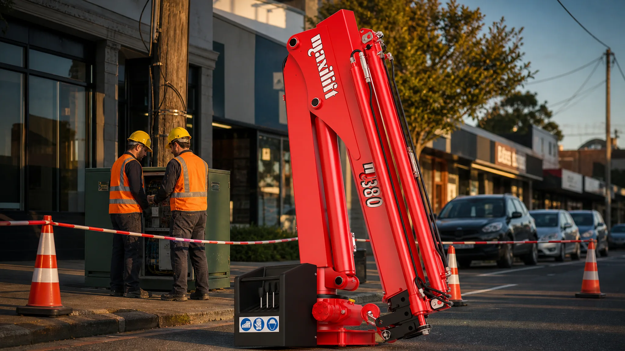 Grúa hidráulica articulada MAXILIFT ML380 — Servicios públicos y mantenimiento