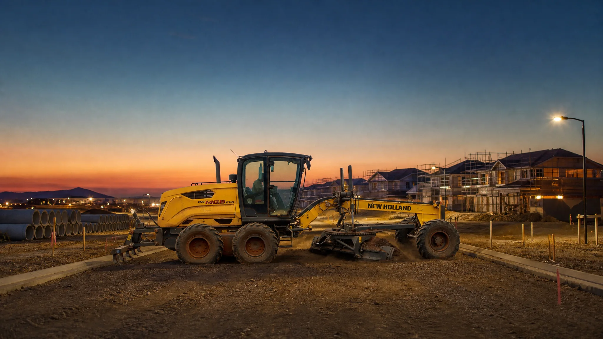 Motoniveladora New Holland RG140.B EVO — Urbanismo y obra civil