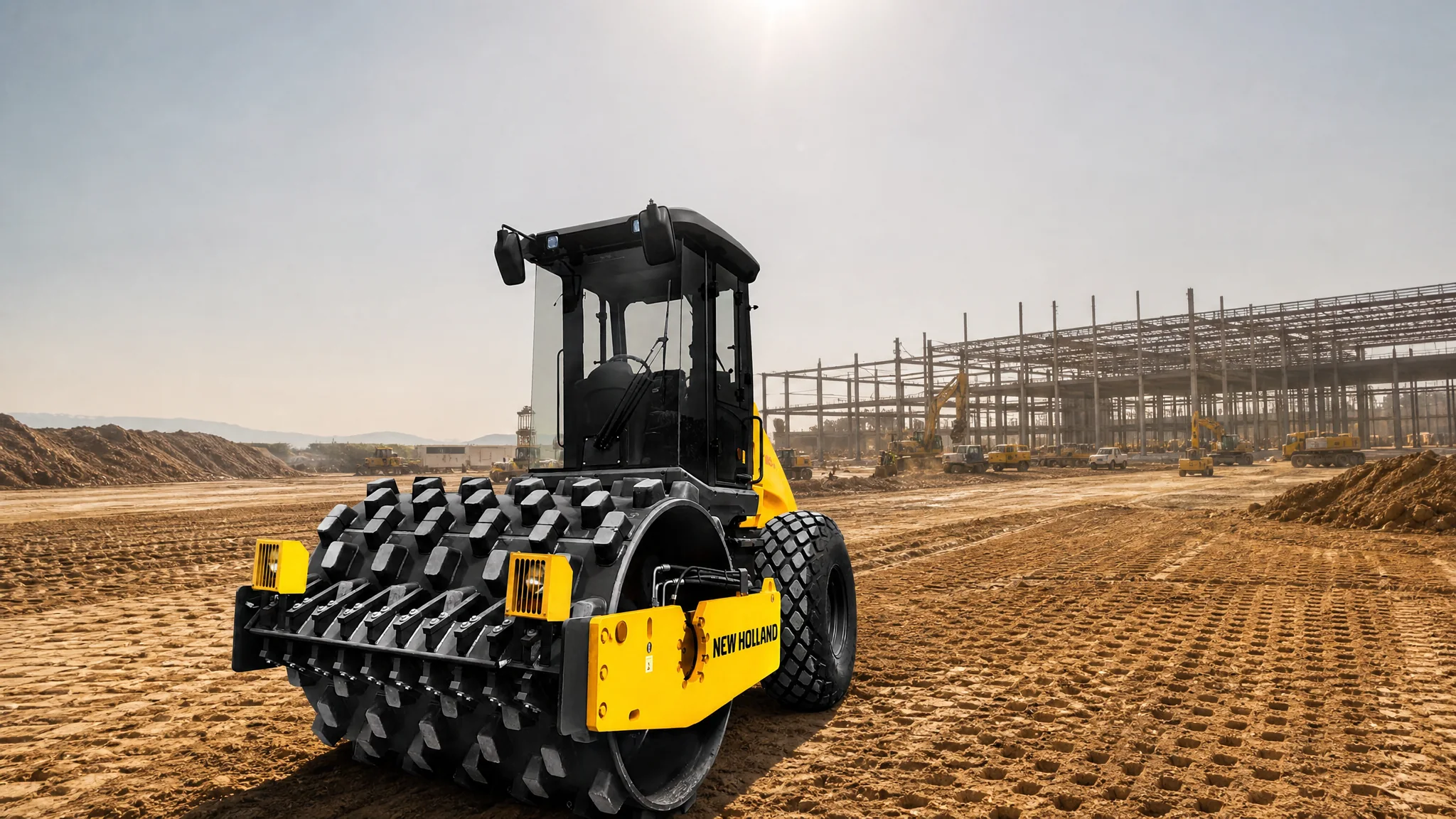 Rodillo compactador pata de cabra New Holland V110PD — Obra civil e industrial