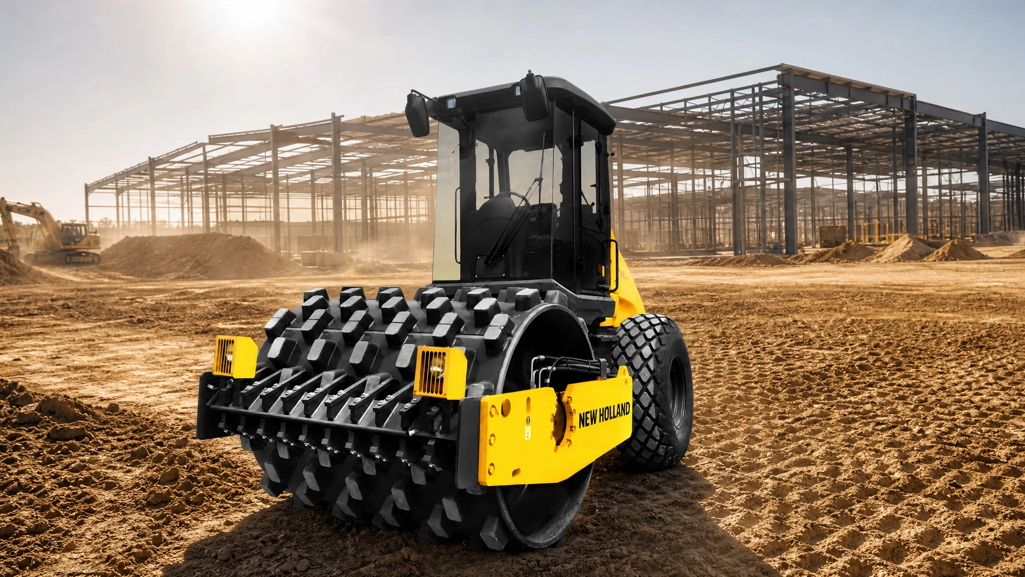 Rodillo compactador pata de cabra New Holland V110PD — Obra civil e industrial