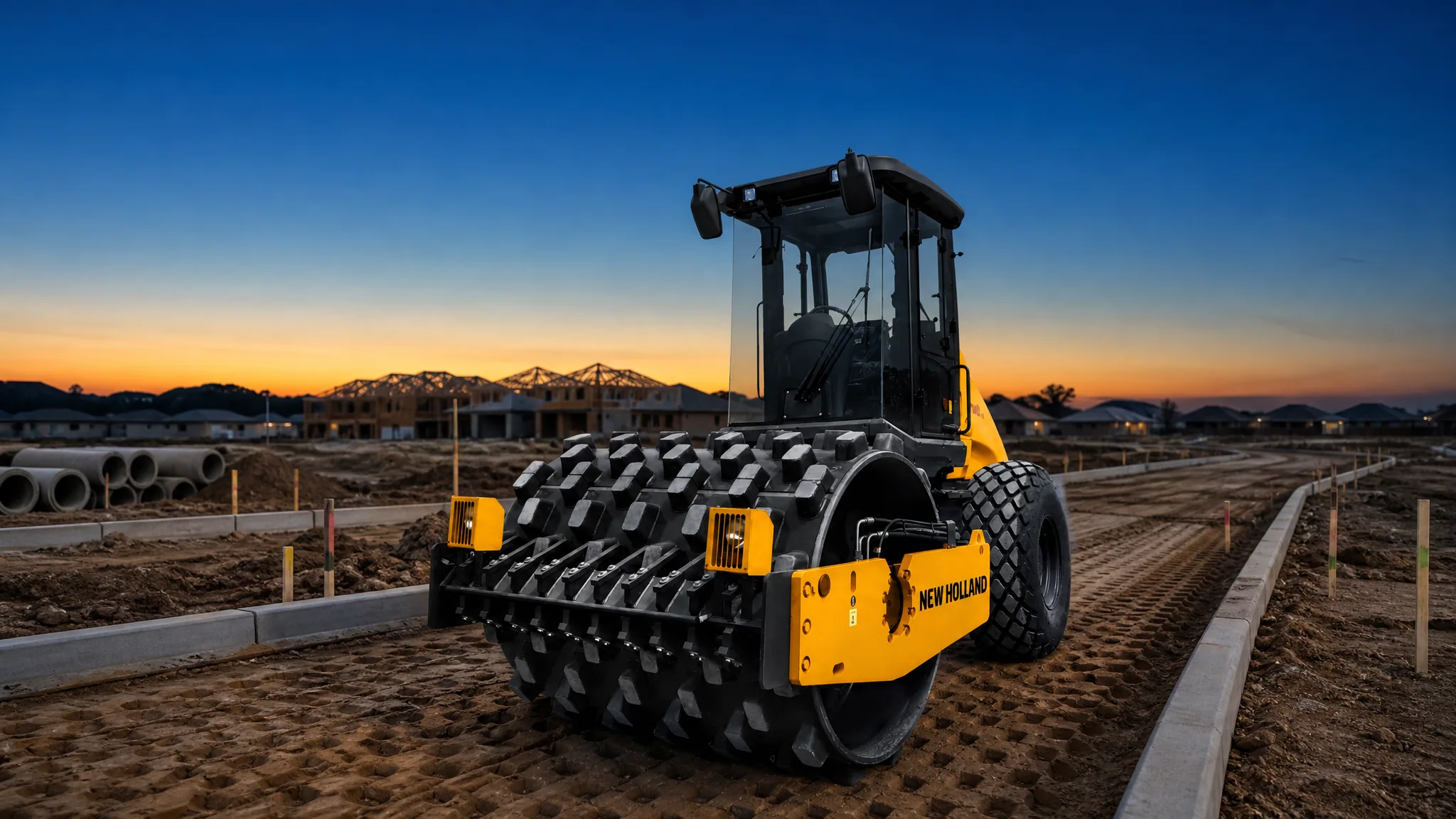 Rodillo compactador pata de cabra New Holland V110PD — Urbanismo y parcelamientos