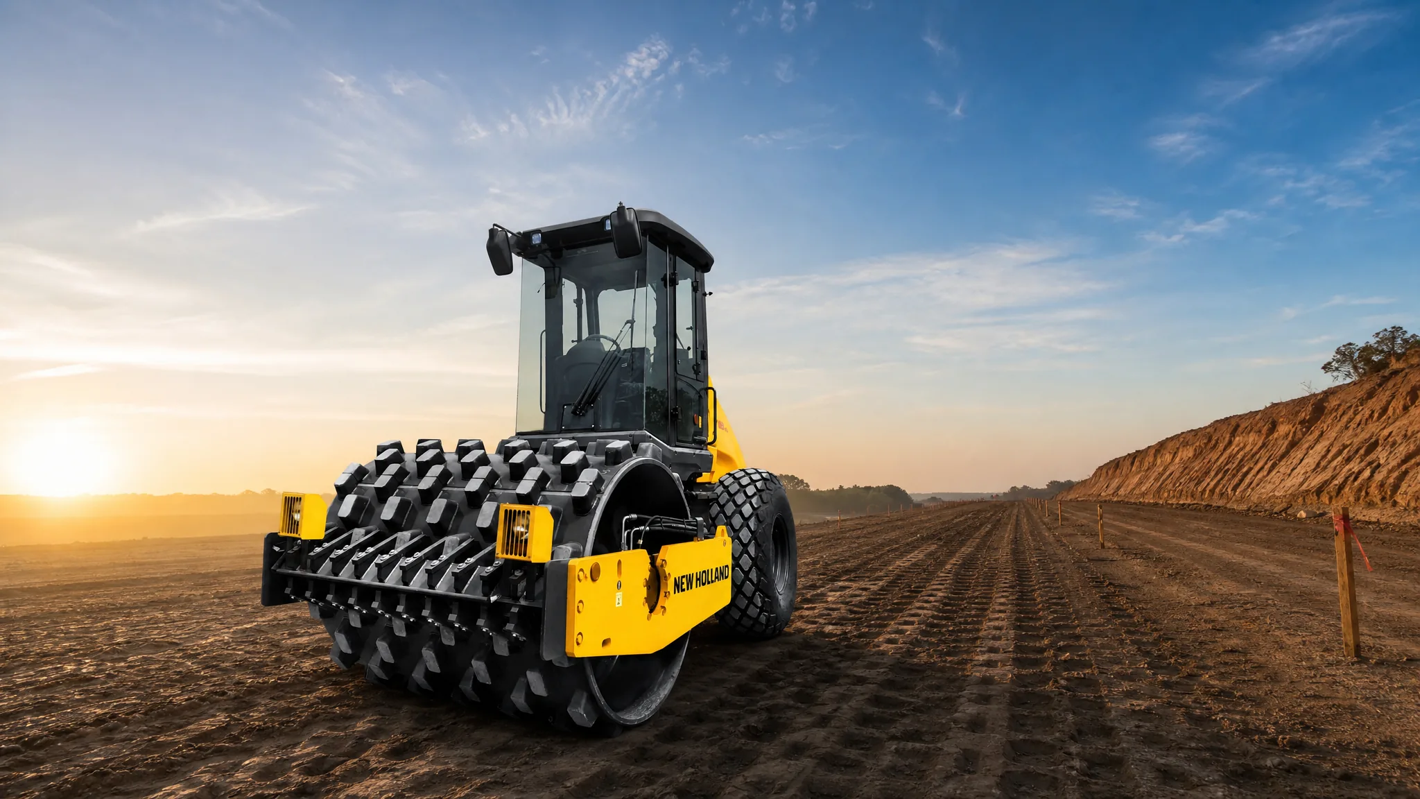 Rodillo compactador pata de cabra New Holland V110PD — Vialidad y carreteras