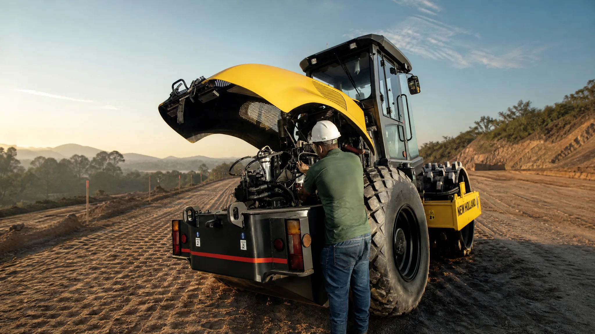 Rodillo compactador pata de cabra New Holland V110PD — Vialidad y carreteras