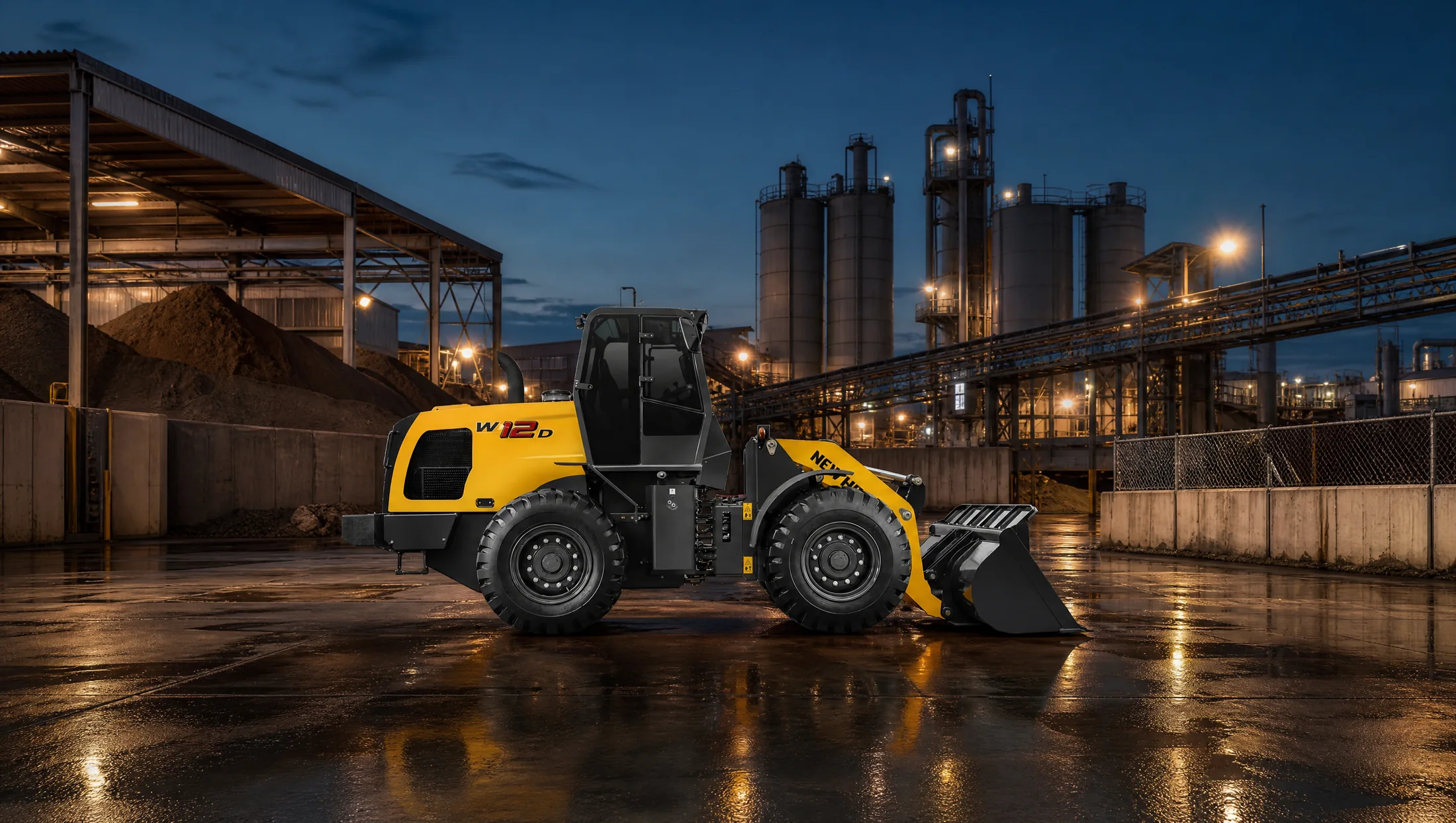 Cargadora frontal New Holland W12D — Industria y patios