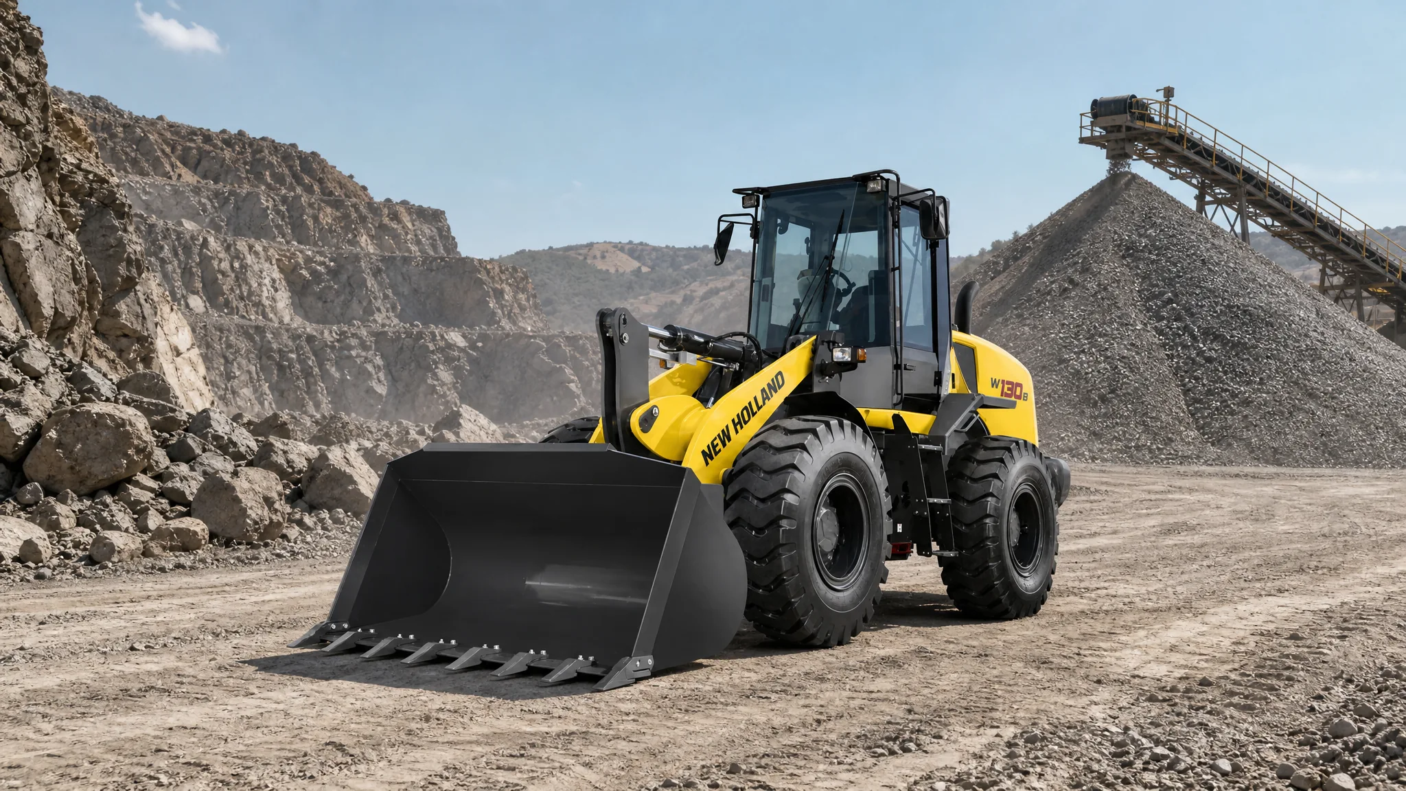 Cargadora frontal New Holland W130B — Canteras y agregados
