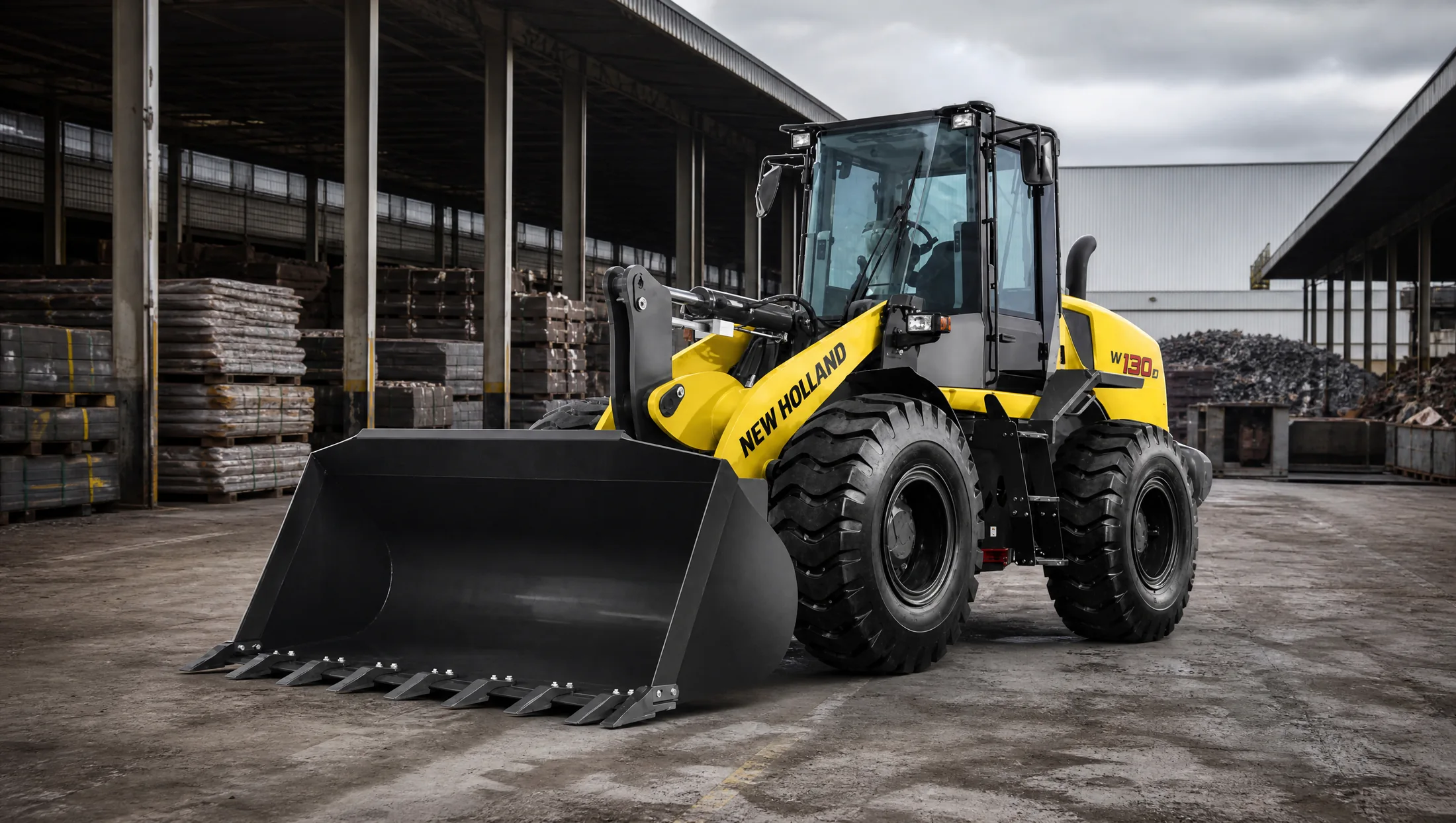 Cargadora frontal New Holland W130B — Industria y patios