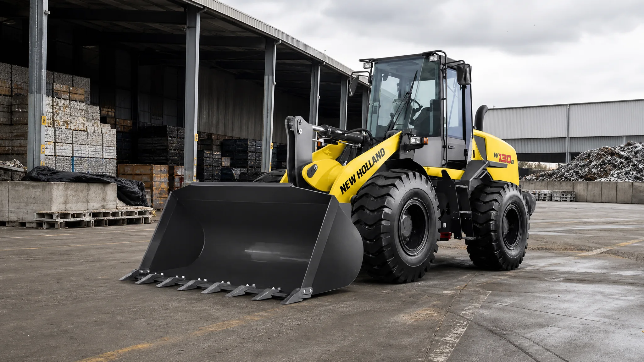 Cargadora frontal New Holland W130B — Industria y patios