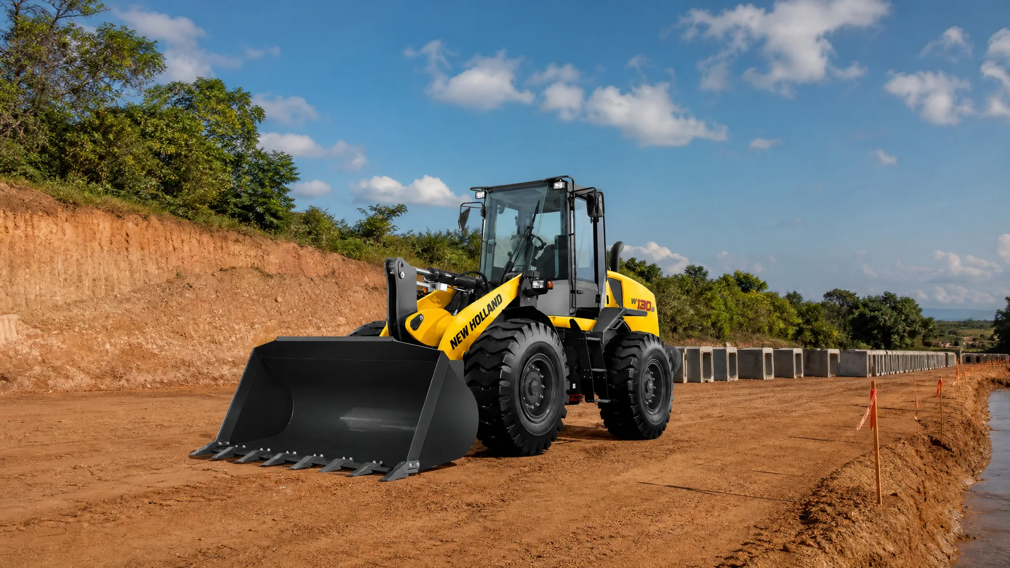 Cargadora frontal New Holland W130B — Obra civil e infraestructura