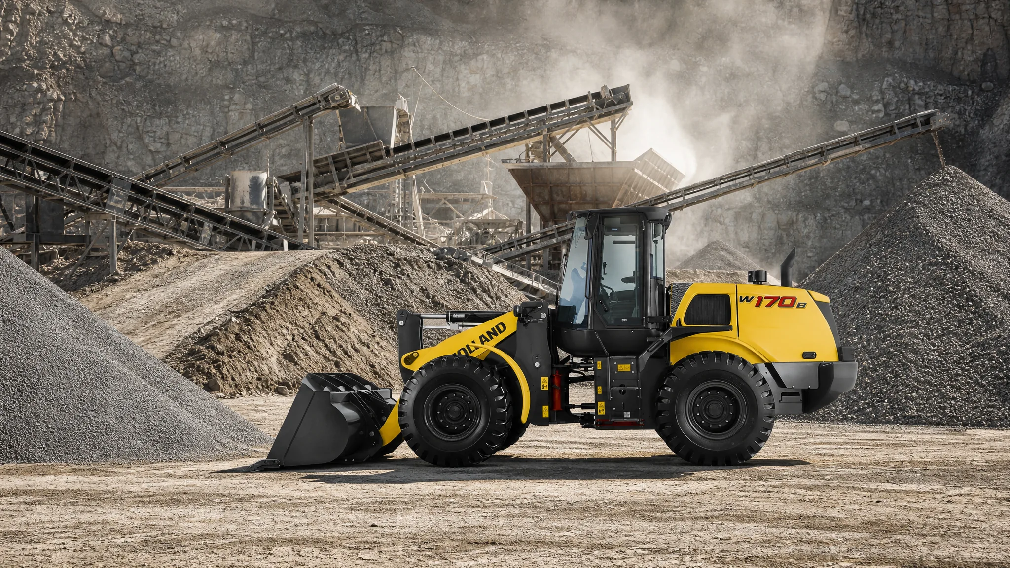 Cargadora frontal New Holland W170B — Canteras y agregados