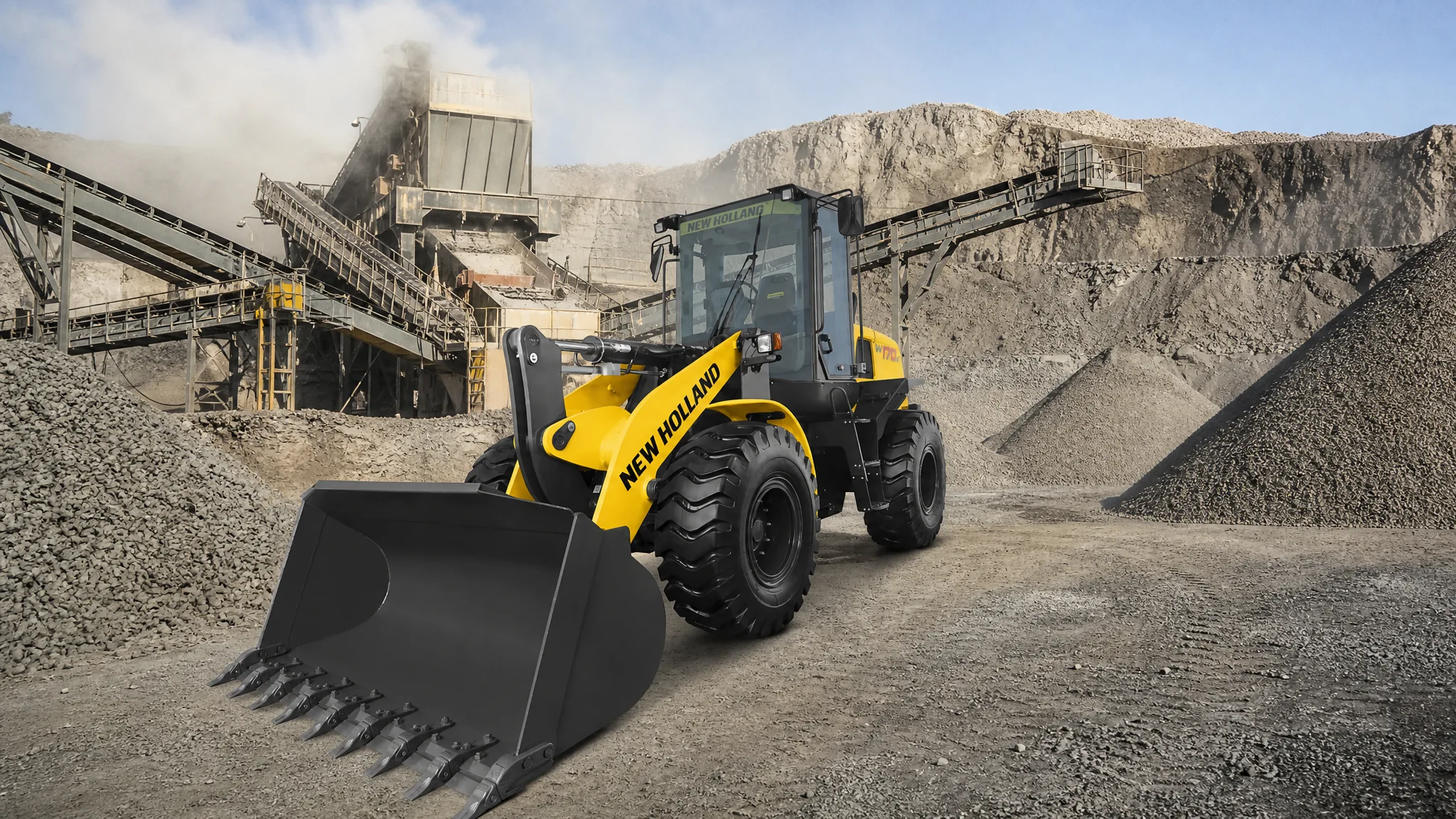 Cargadora frontal New Holland W170B — Canteras y agregados