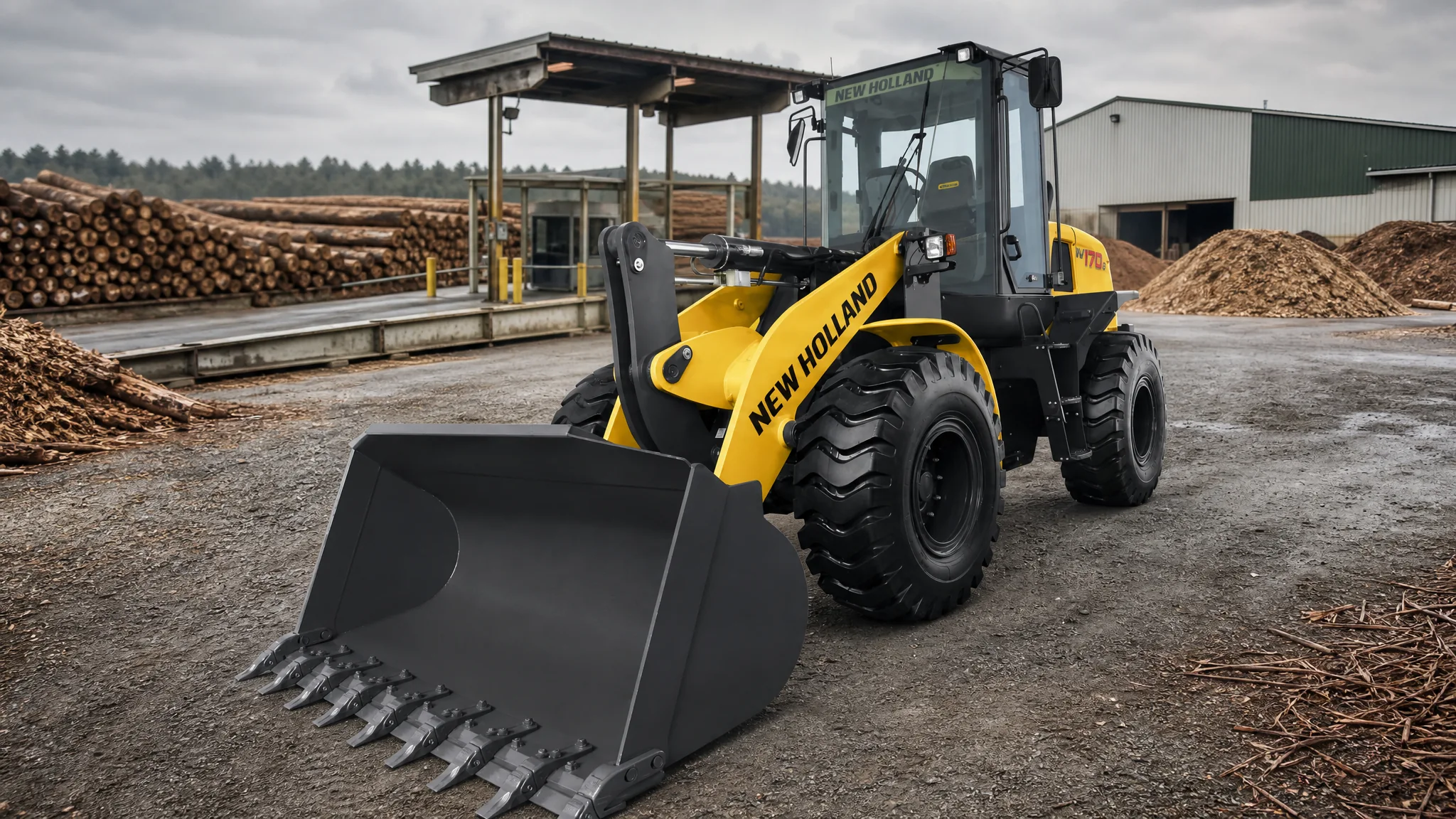 Cargadora frontal New Holland W170B — Industria y patios