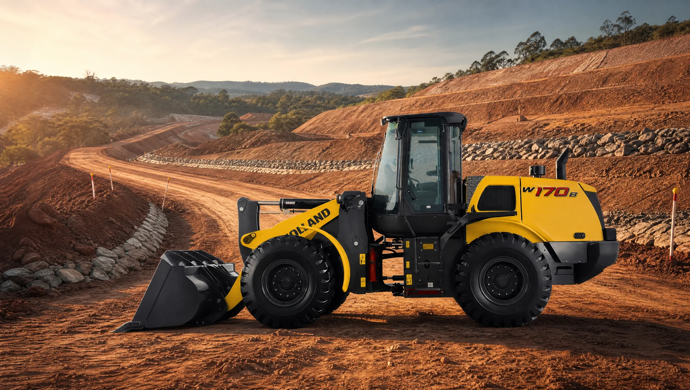 Cargadora frontal New Holland W170B — Obra civil e infraestructura