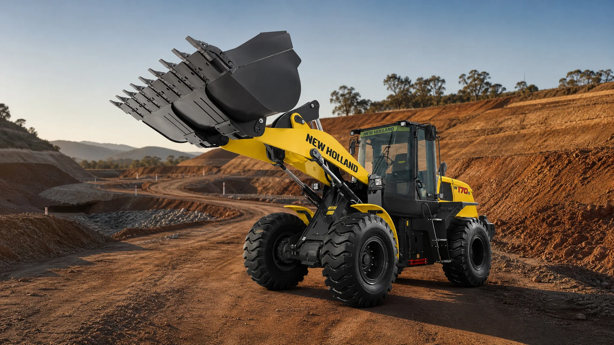 Cargadora frontal New Holland W170B — Obra civil e infraestructura