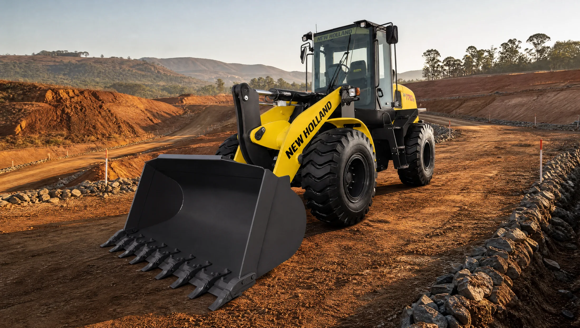 Cargadora frontal New Holland W170B — Obra civil e infraestructura