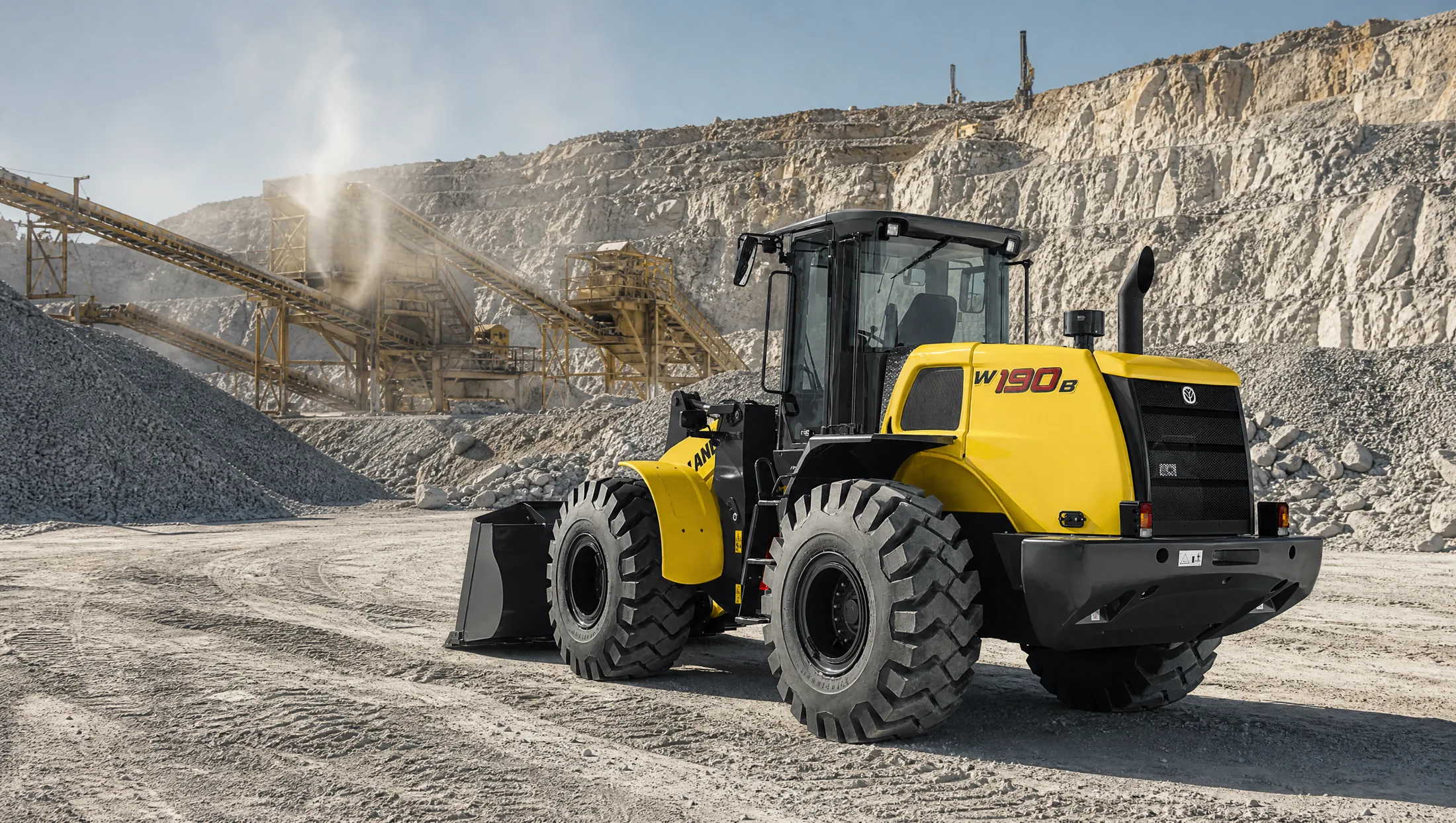Cargadora frontal New Holland W190B — Canteras y agregados
