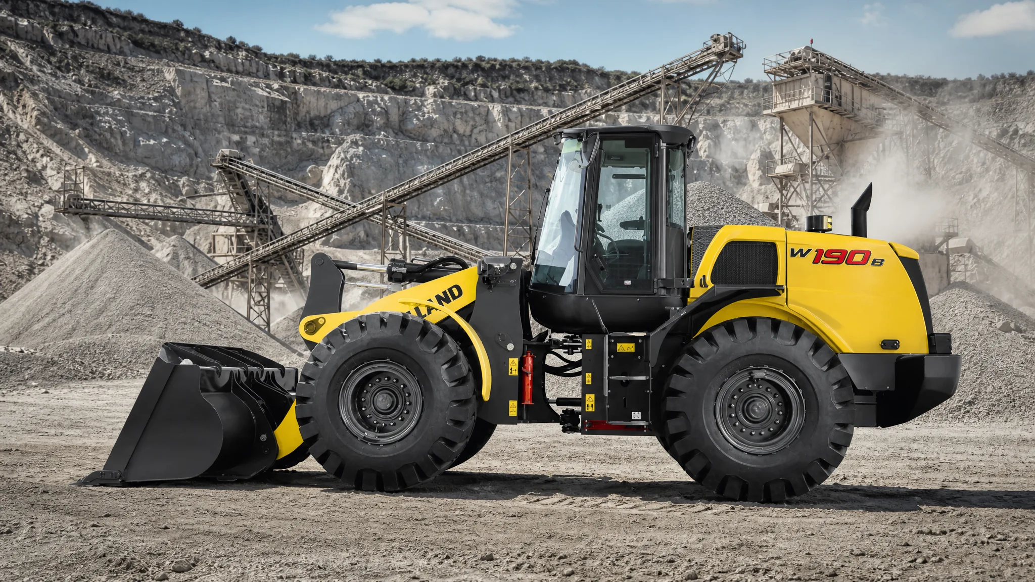 Cargadora frontal New Holland W190B — Canteras y agregados