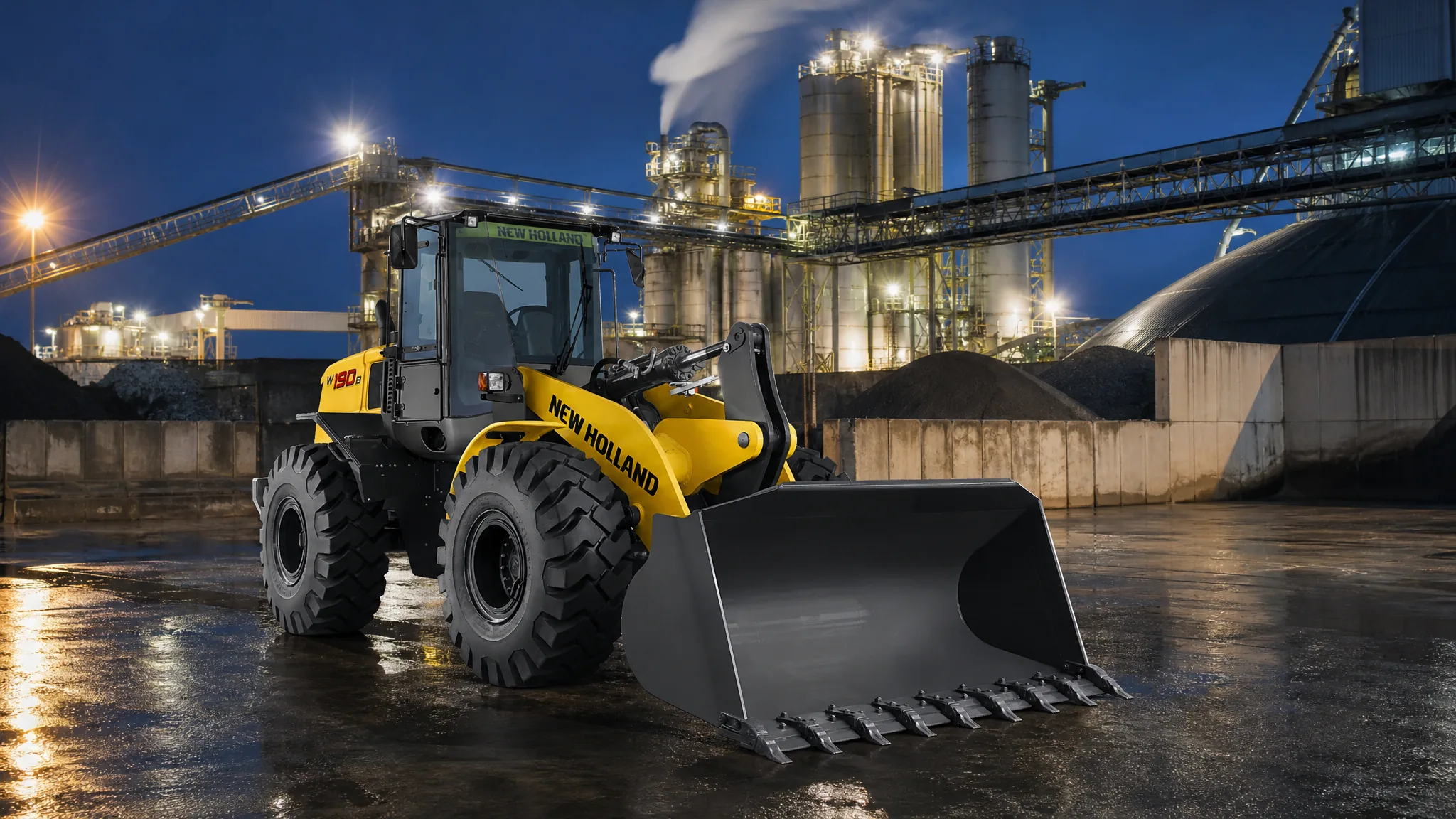Cargadora frontal New Holland W190B — Industria y patios