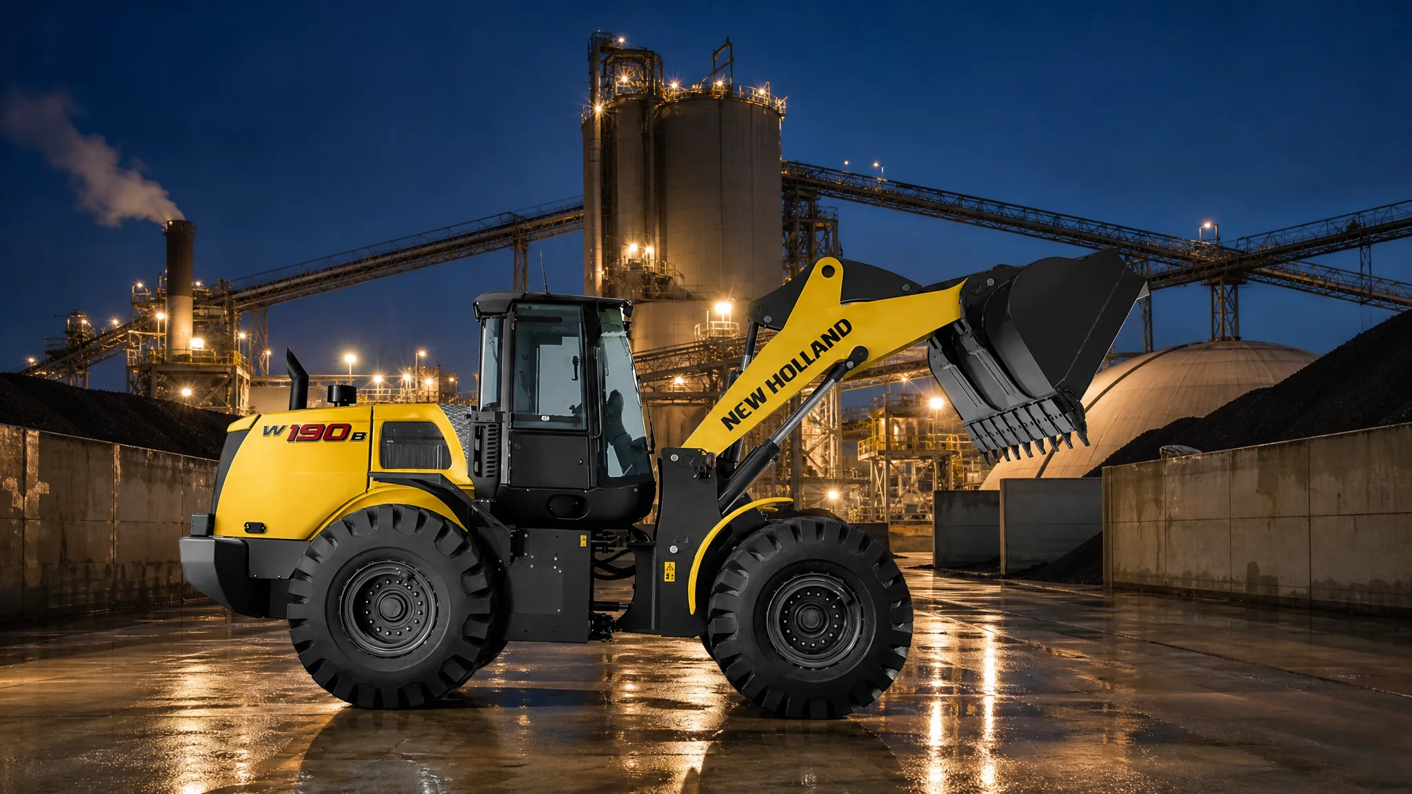 Cargadora frontal New Holland W190B — Industria y patios